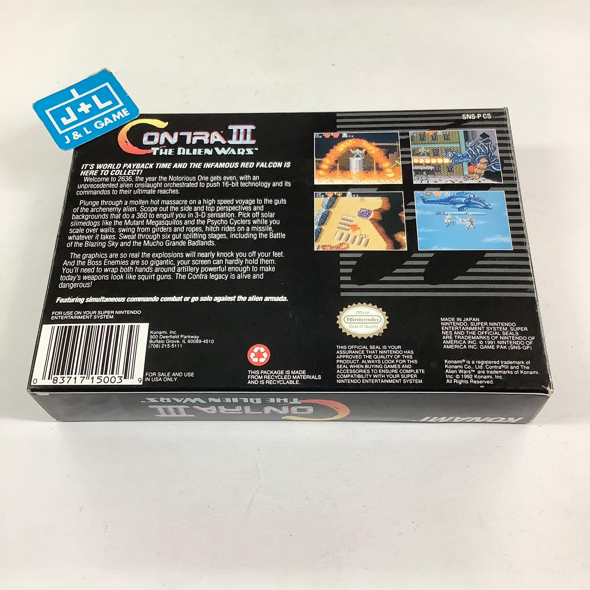 Contra III: The Alien Wars - (SNES) Super Nintendo [Pre-Owned] Video Games Konami