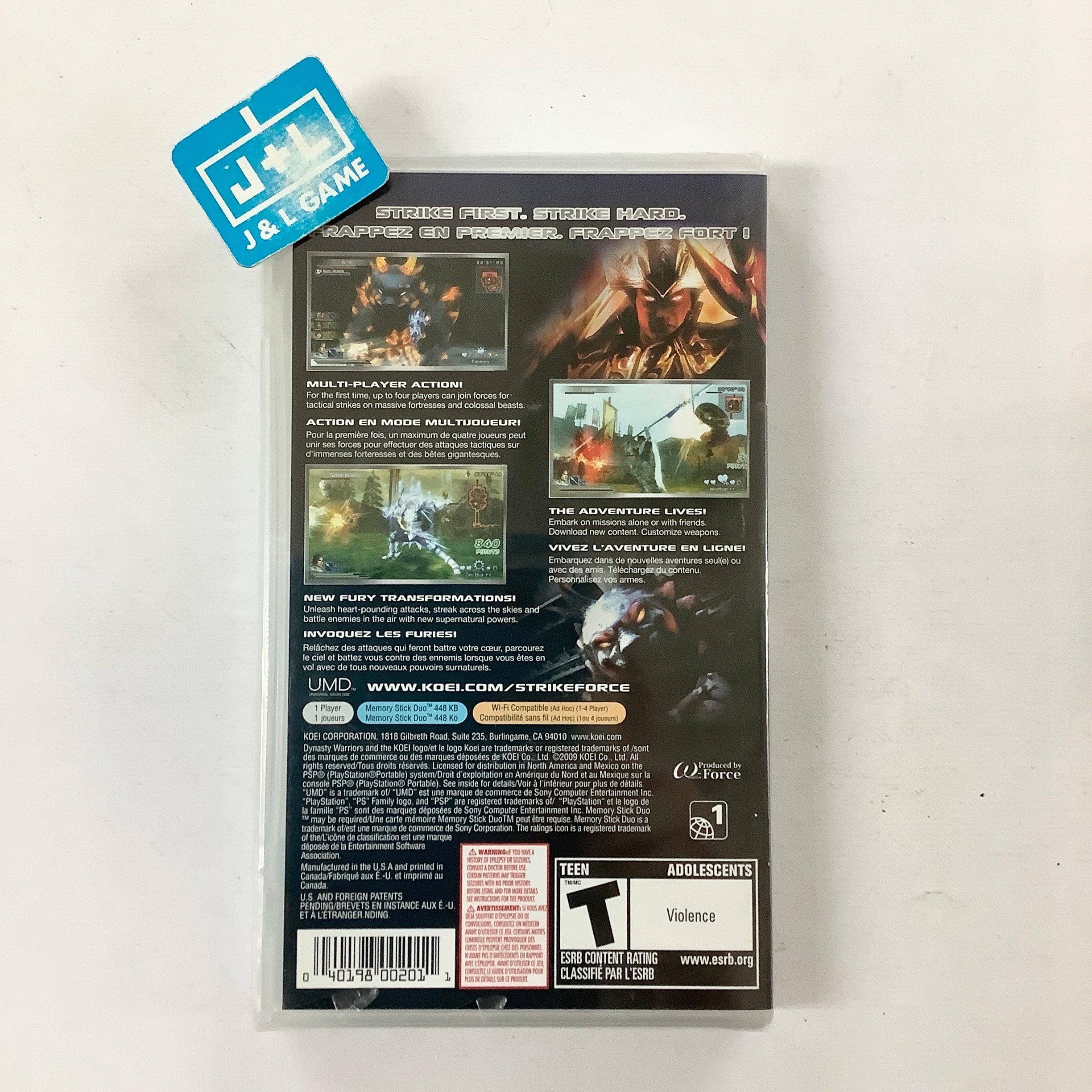 Dynasty Warriors: Strikeforce - Sony PSP Video Games Koei   