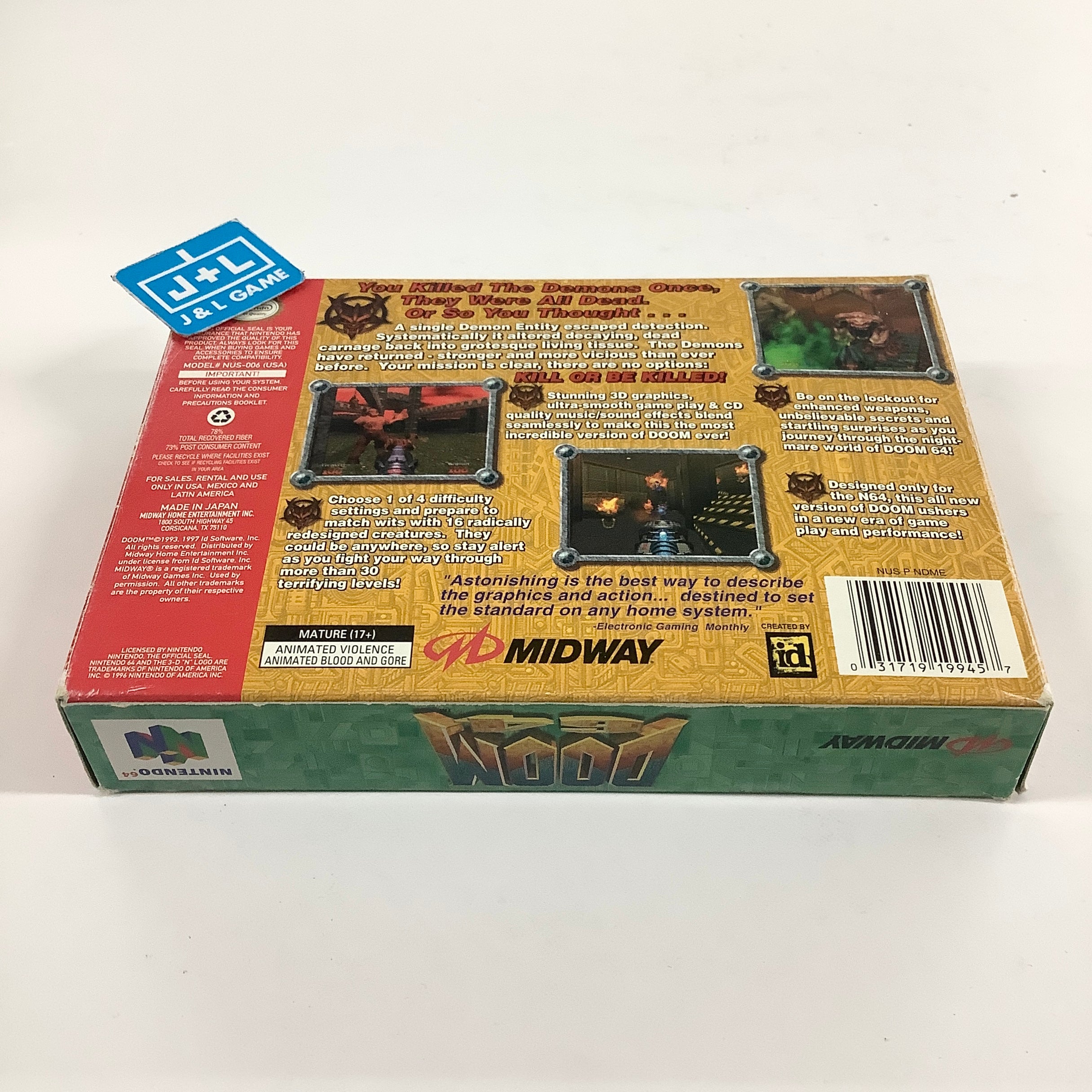 DOOM 64 - (N64) Nintendo 64 [Pre-Owned] Video Games Midway
