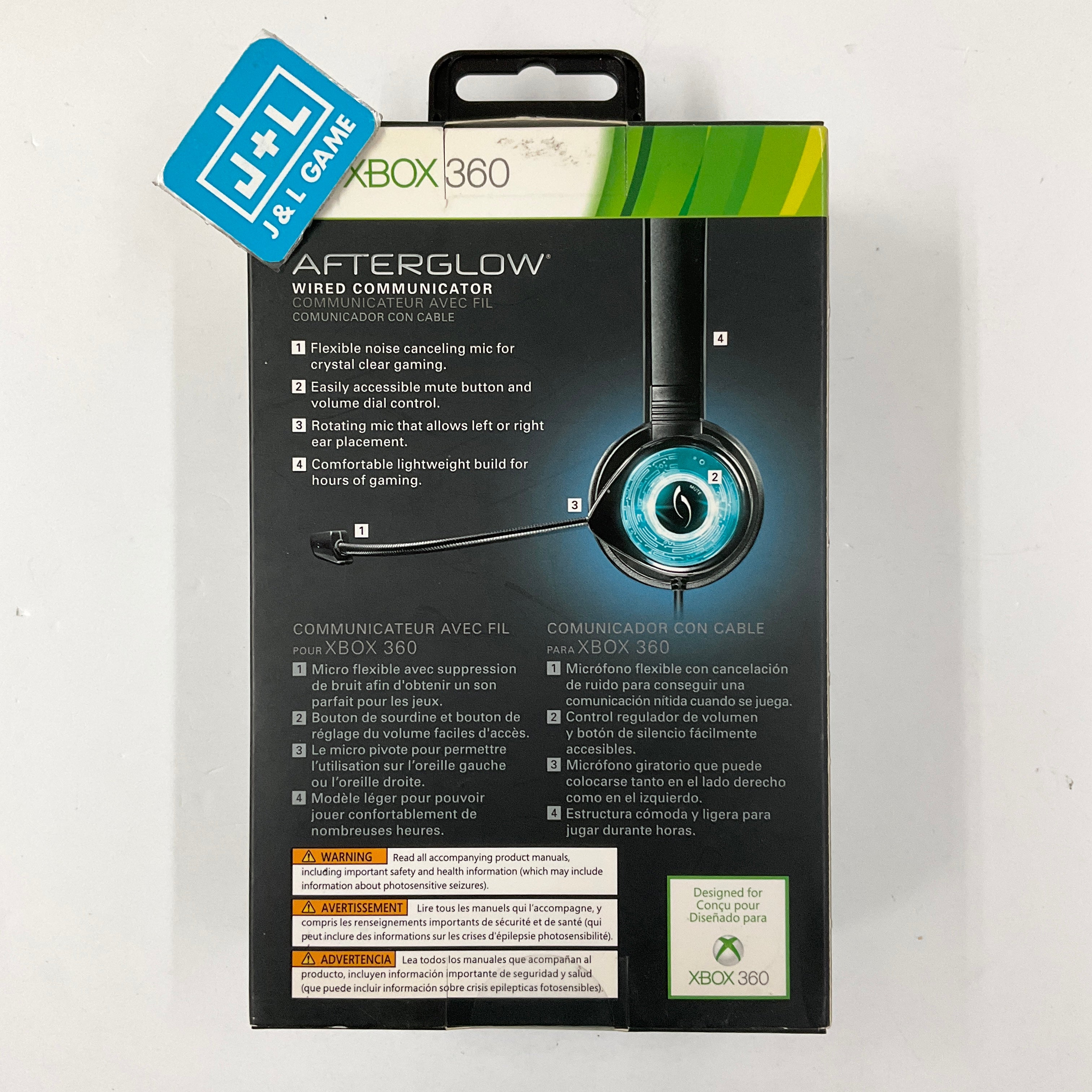 PDP Xbox 360 Afterglow Wired Communicator (Blue) - Xbox 360 Accessories PDP   