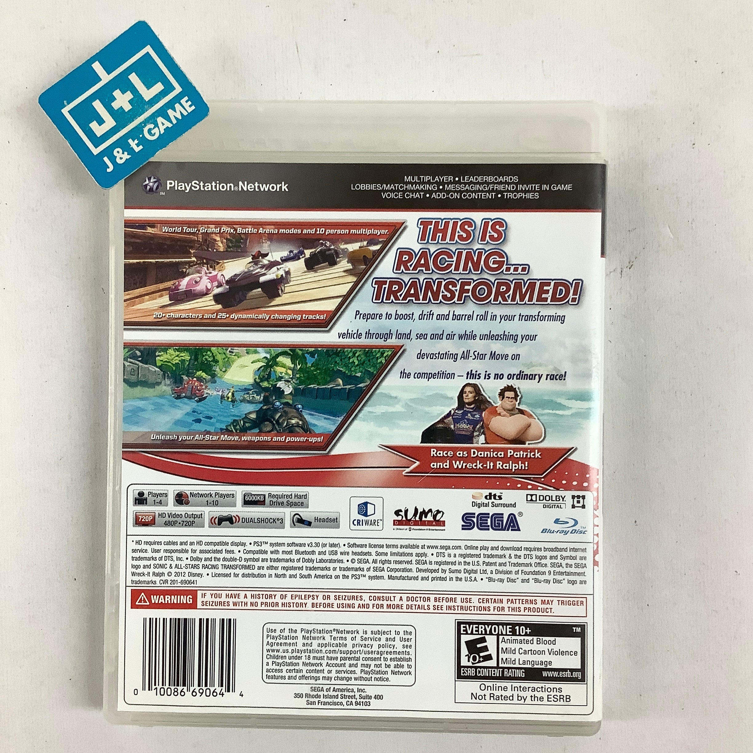 Sonic & All-Stars Racing Transformed - (PS3) PlayStation 3 [Pre-Owned] Video Games Sega