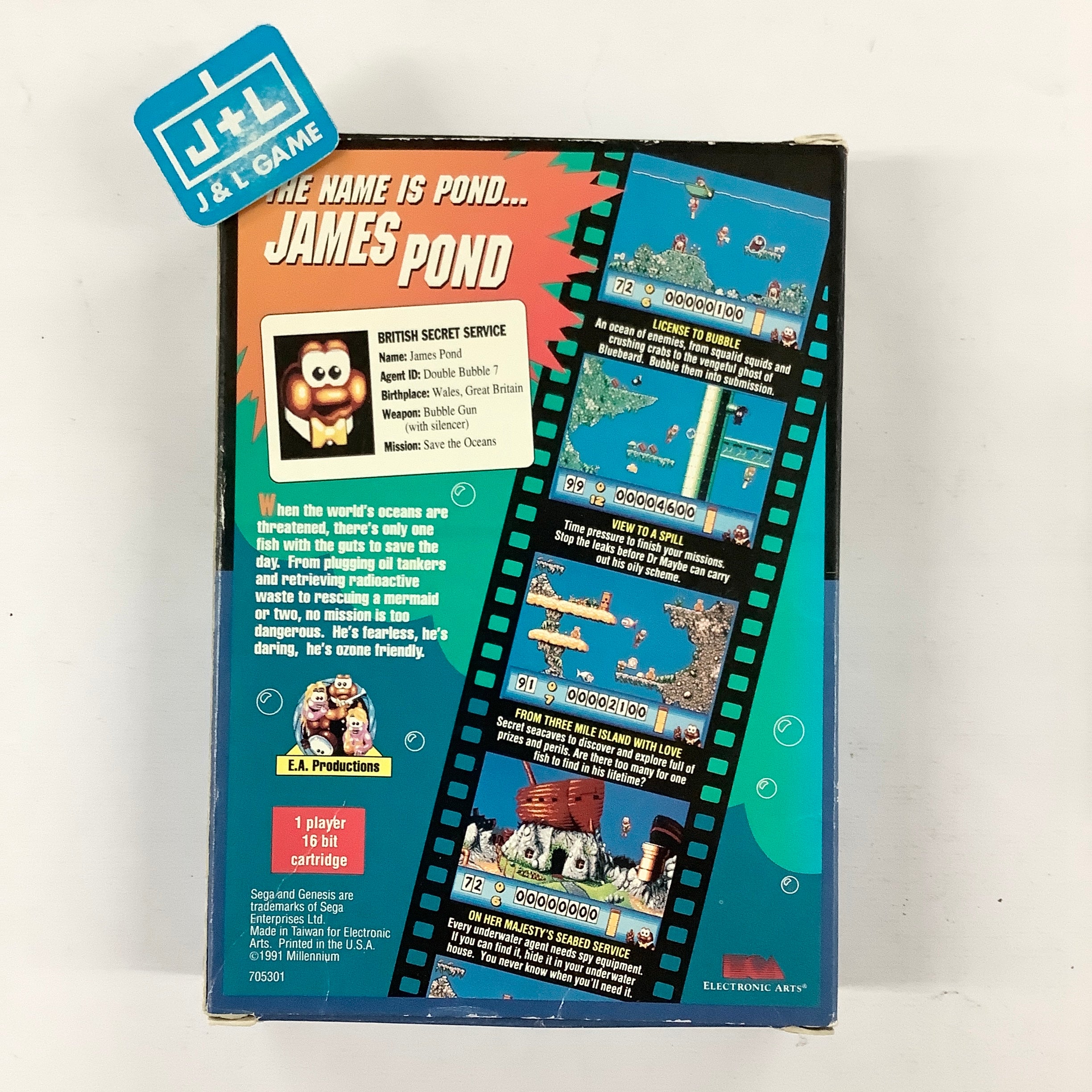 James Pond: Underwater Agent - (SG) SEGA Genesis [Pre-Owned] Video Games Electronic Arts   