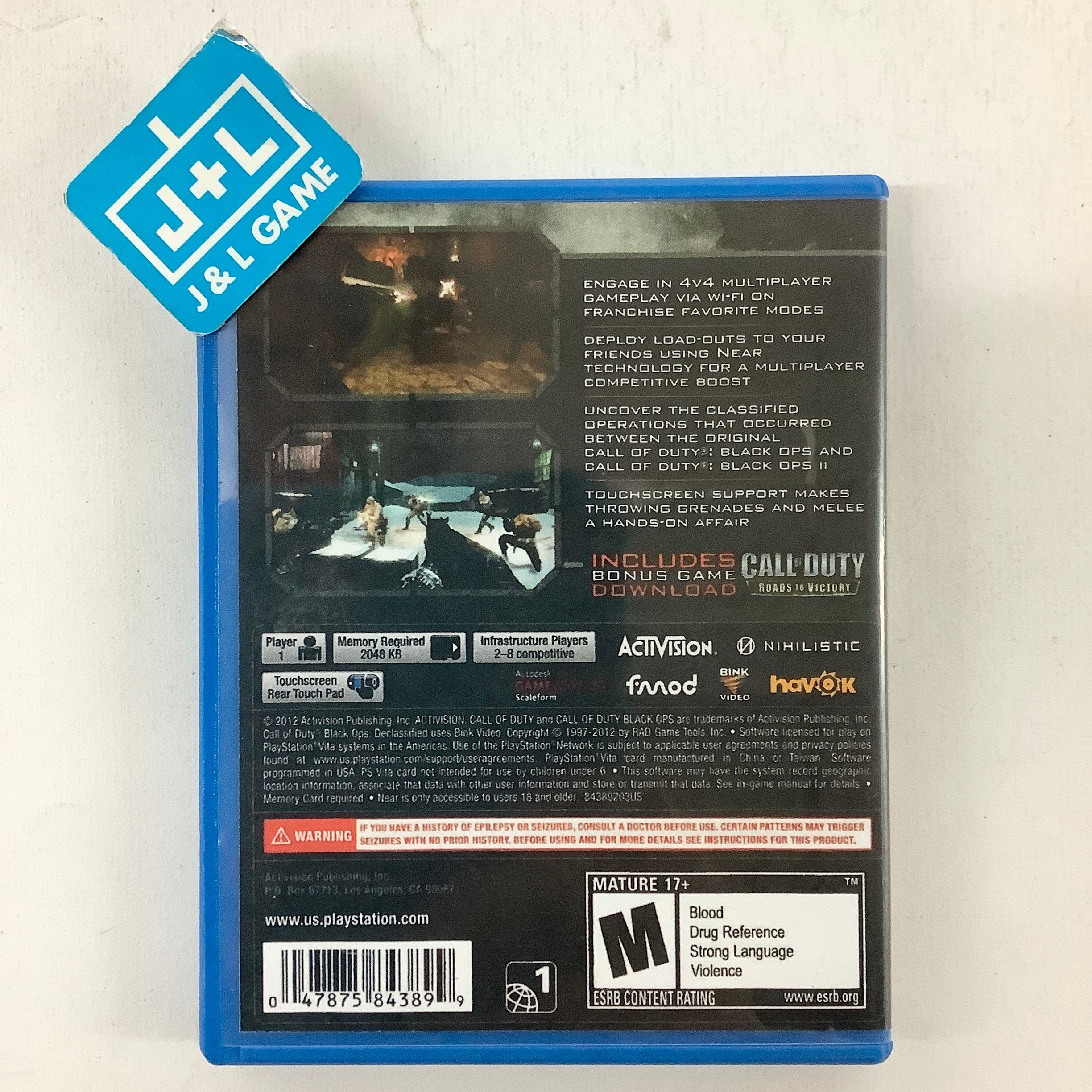 Call of Duty: Black Ops Declassified - (PSV) PlayStation Vita [Pre-Owned] Accessories Activision