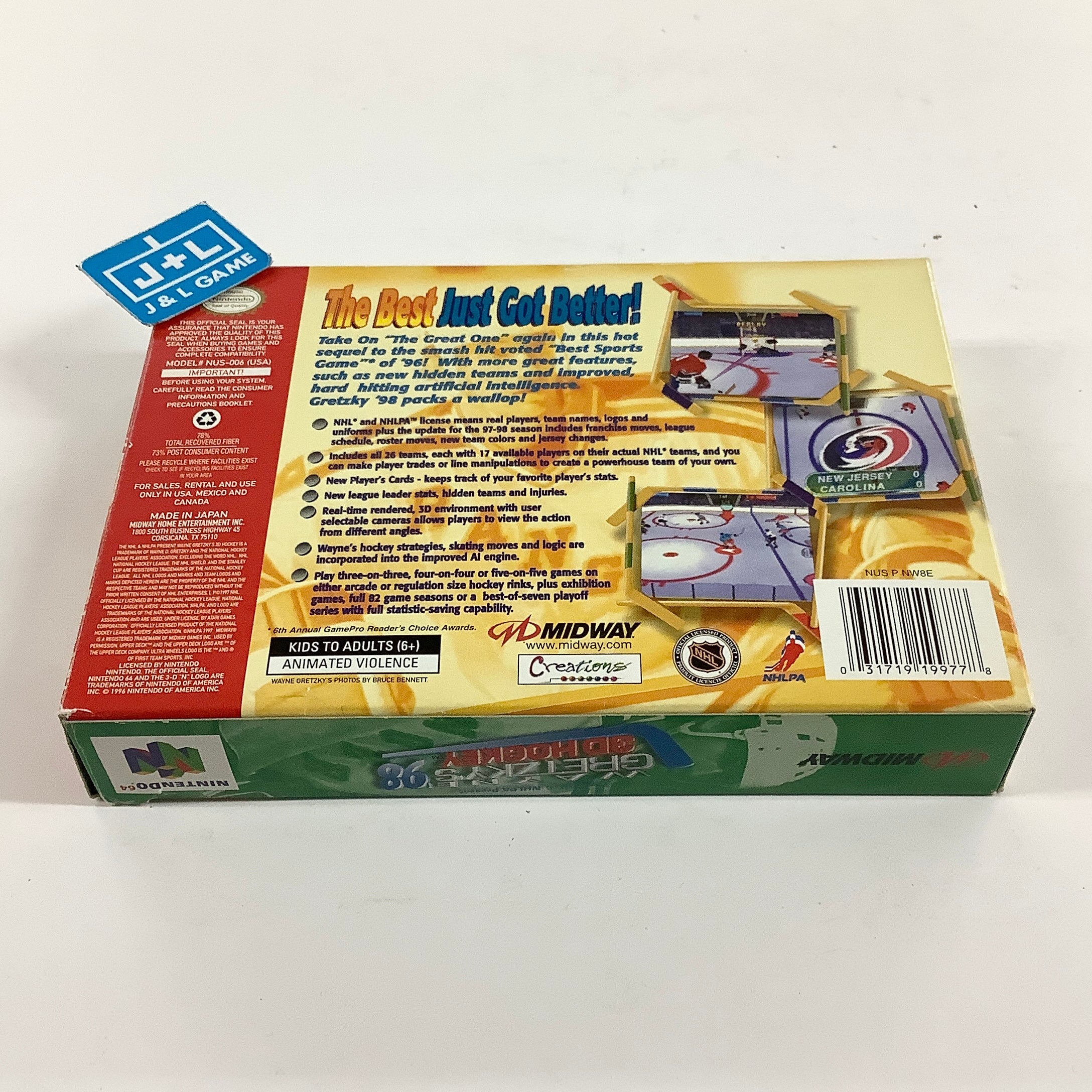 Wayne Gretzky's 3D Hockey '98 - (N64) Nintendo 64 [Pre-Owned] Video Games Midway