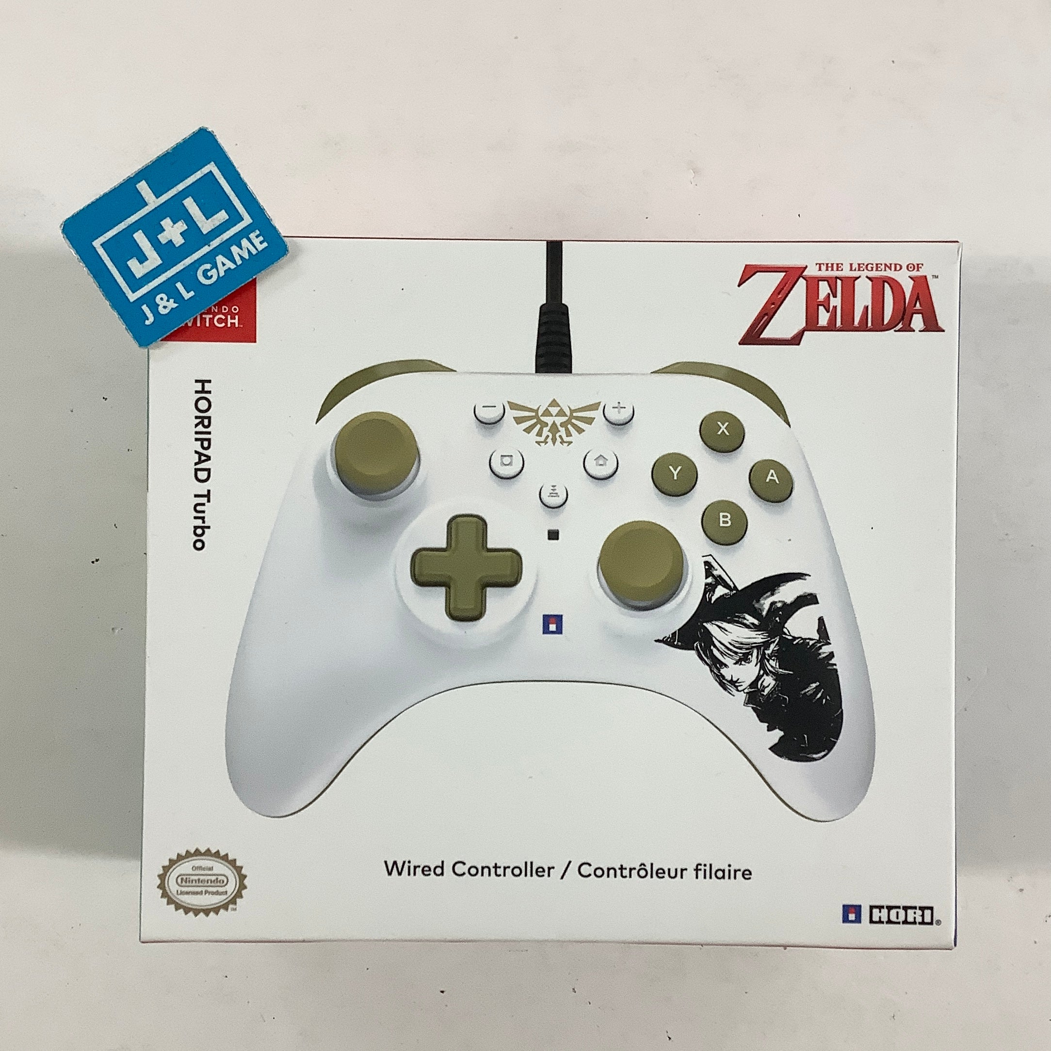 HORI Nintendo Switch HORIPAD Turbo (The Legend of Zelda) Ergonomic Wired Controller Pad - (NSW) Nintendo Switch ACCESSORIES HORI
