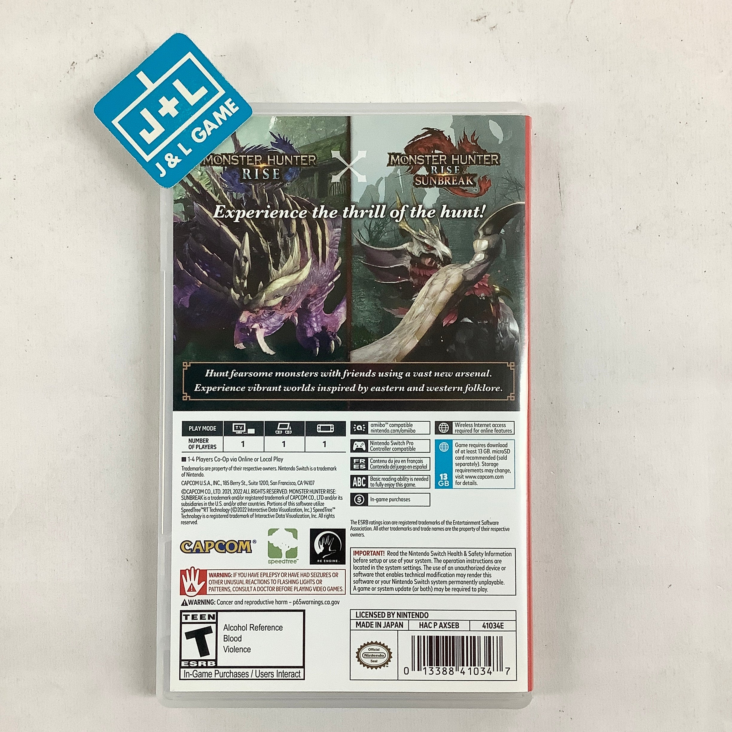 Monster Hunter Rise: Sunbreak - (NSW) Nintendo Switch [Pre-Owned] Video Games Capcom