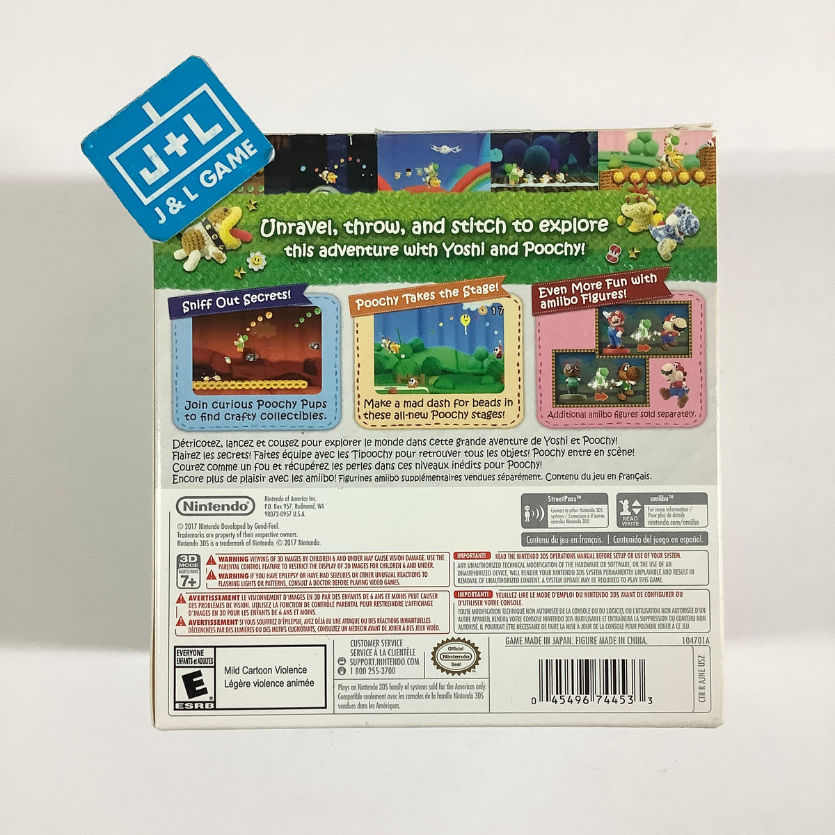 Poochy & Yoshi's Woolly World + Yarn Yoshi amiibo - Nintendo 3DS [Pre-Owned]