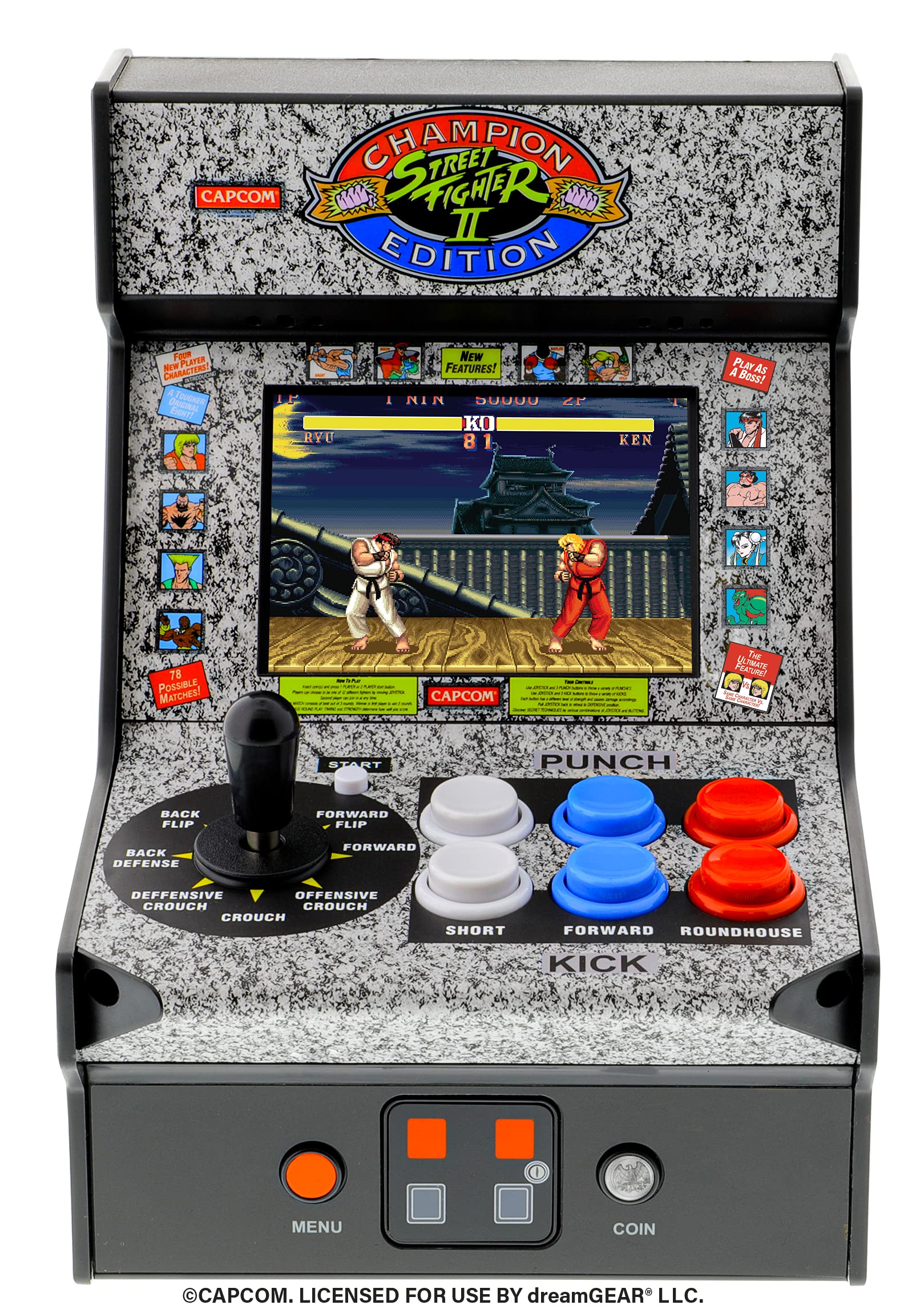 My Arcade Street Fighter 2 Champion Edition Video Game: Mini Arcade Machine, Arcade Version Toy My Arcade
