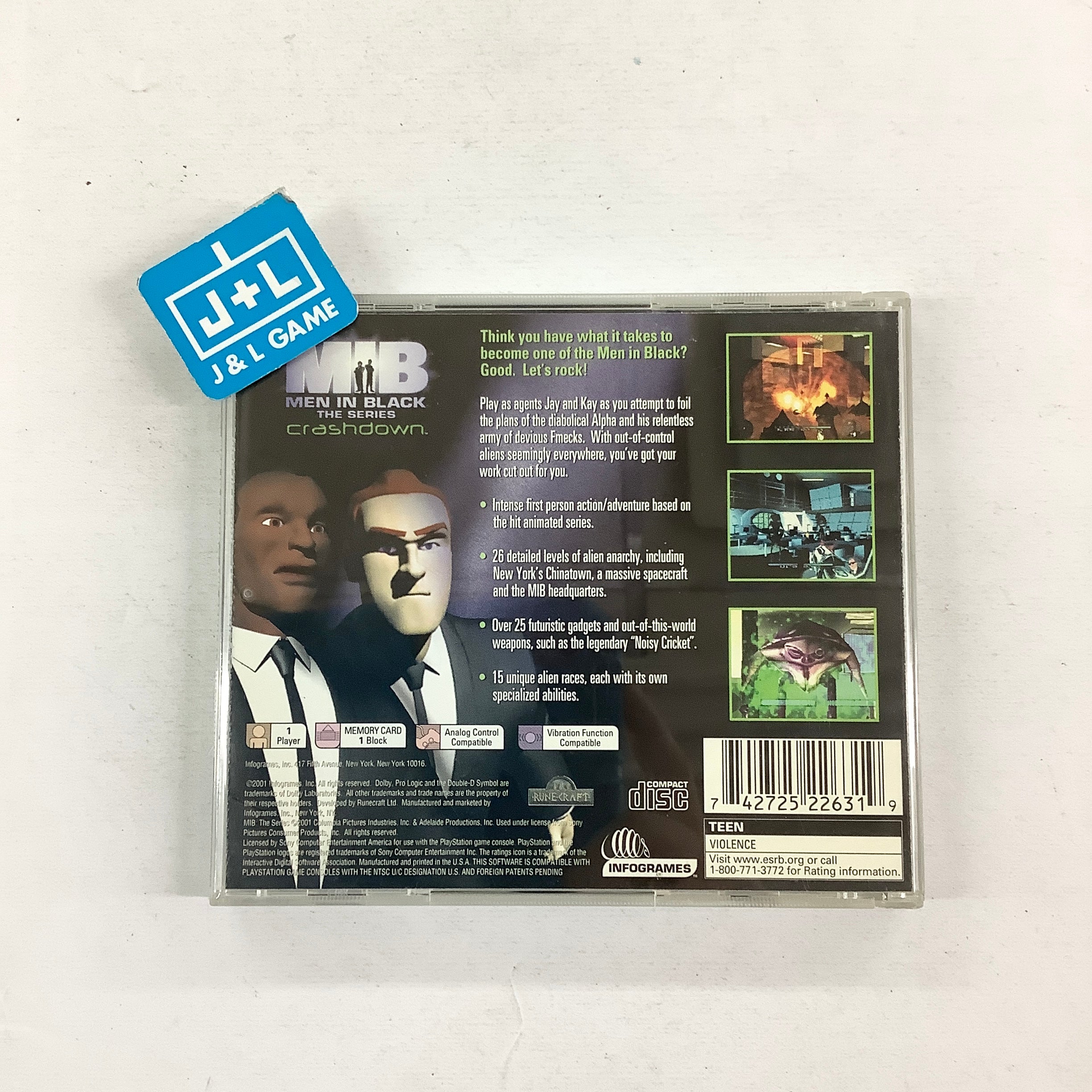 Men in Black - The Series: Crashdown - (PS1) PlayStation 1 [Pre-Owned] Video Games Infogrames