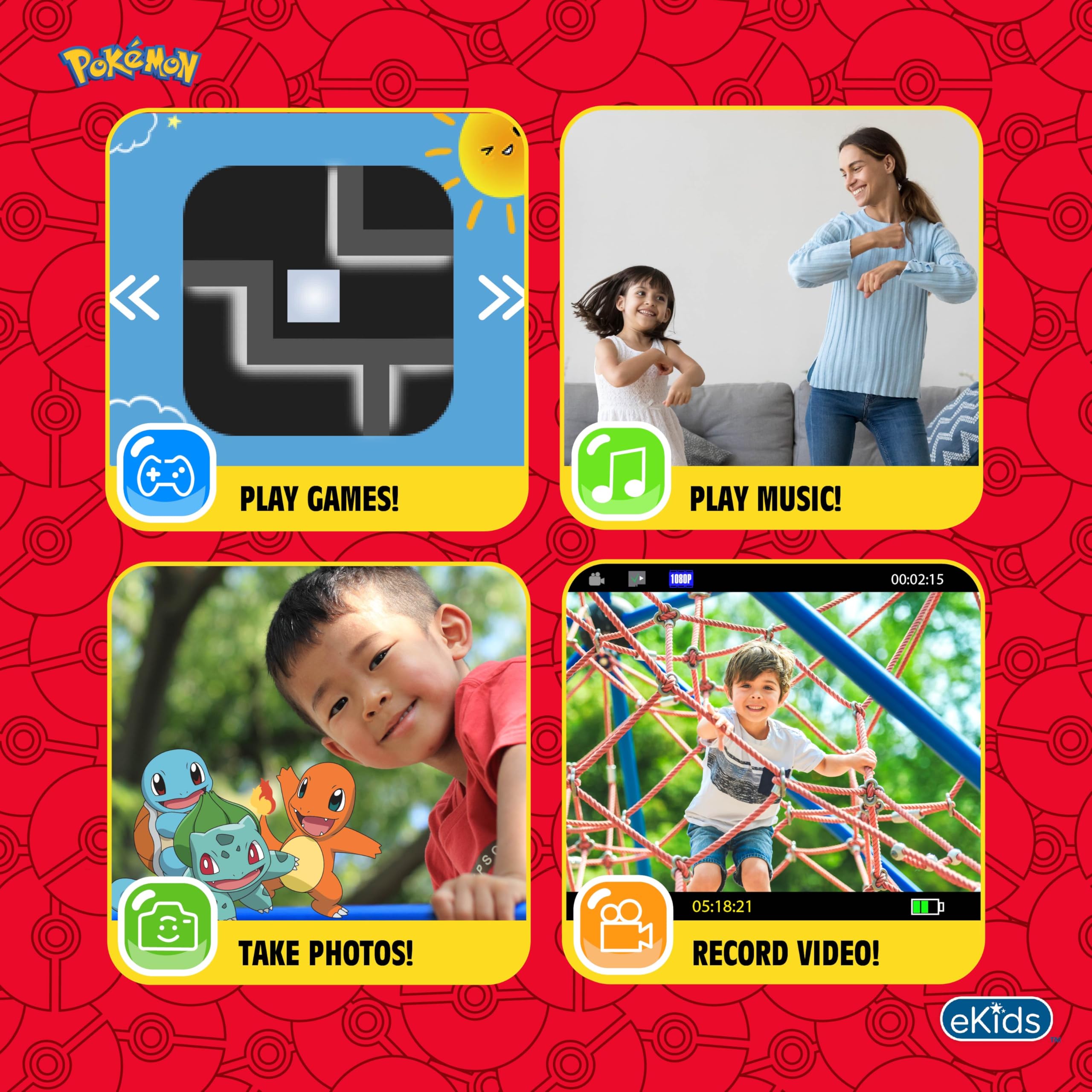 Pokemon Pikachu Kids Camera with SD Card Digital Camera with Video