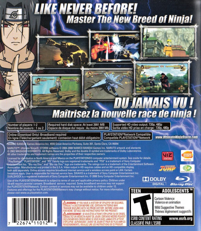 Naruto: Ultimate Ninja Storm (Limited Edition) - (PS3) PlayStation 3 [Pre-Owned] Video Games Namco Bandai Games   