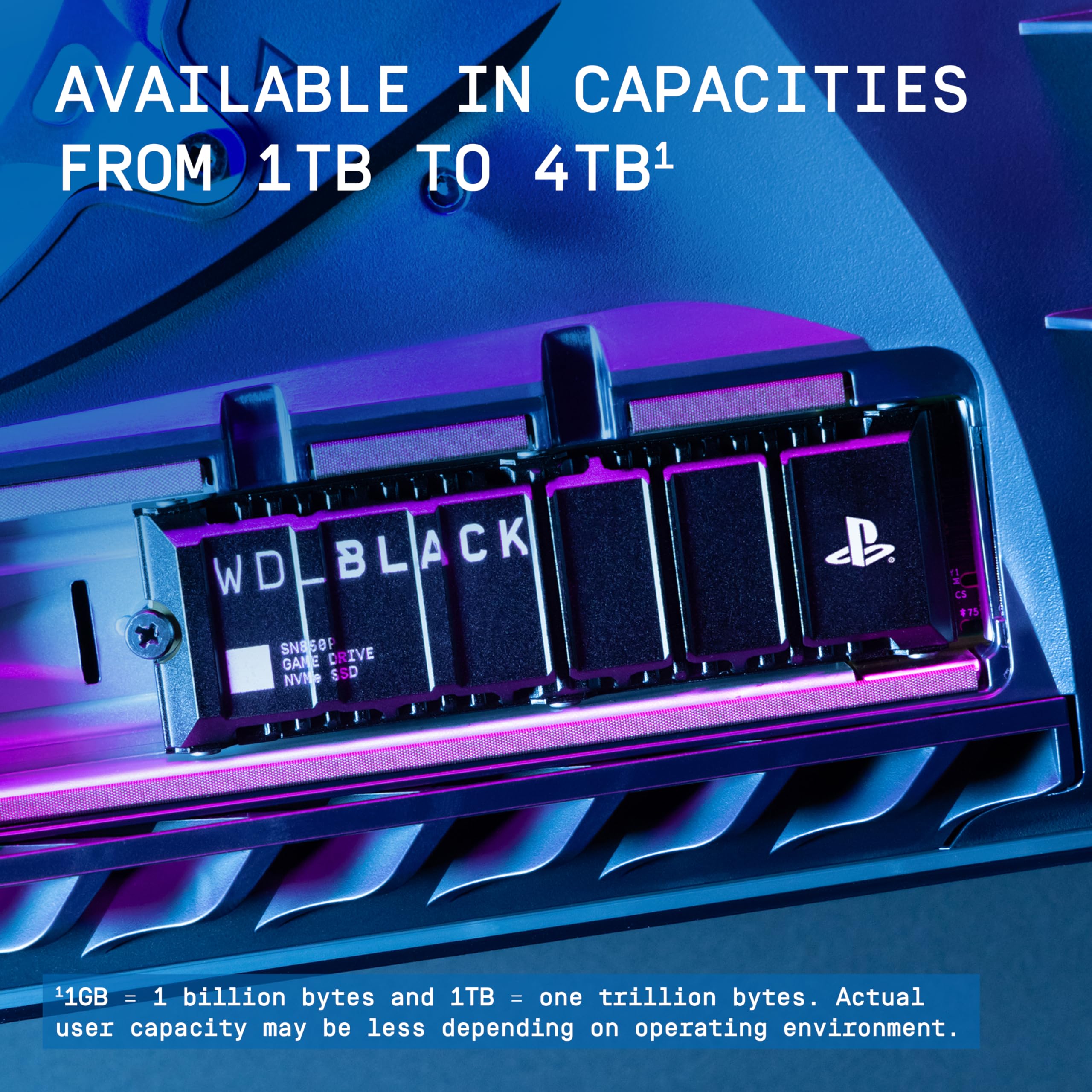 WD_BLACK 2TB SN850P NVMe M.2 SSD Solid State Drive with Heatsink up to 7,300MB/s - WDBBYV0020BNC-WRSN - (PS5) PlayStation 5 Accessories WD_BLACK