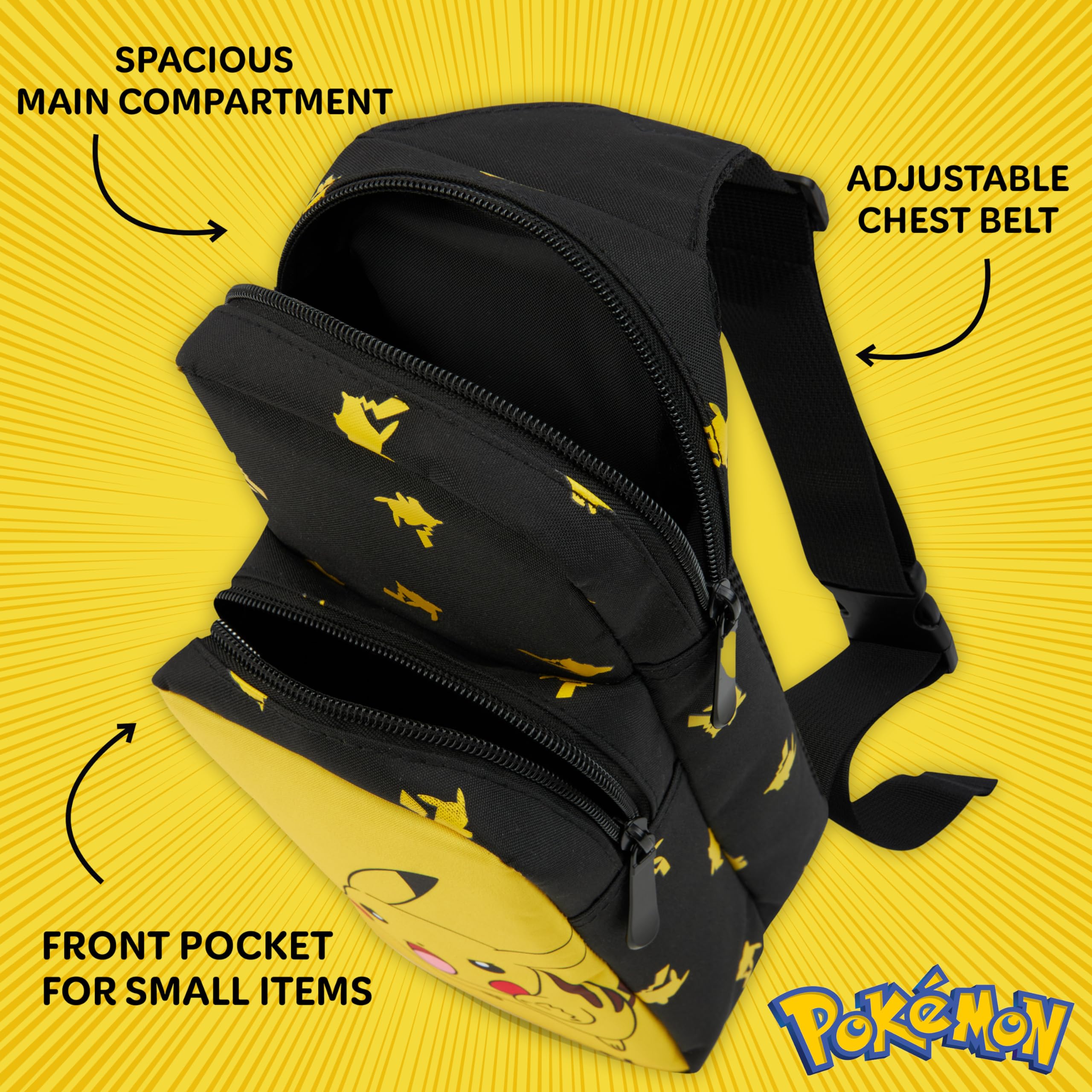 Pokemon Fashion Waist Packs for Kids Teenagers Crossbody Bag Chest Bag Adjustable Strap Travel Holiday - Gifts for Boys WAIST_PACK Pokémon