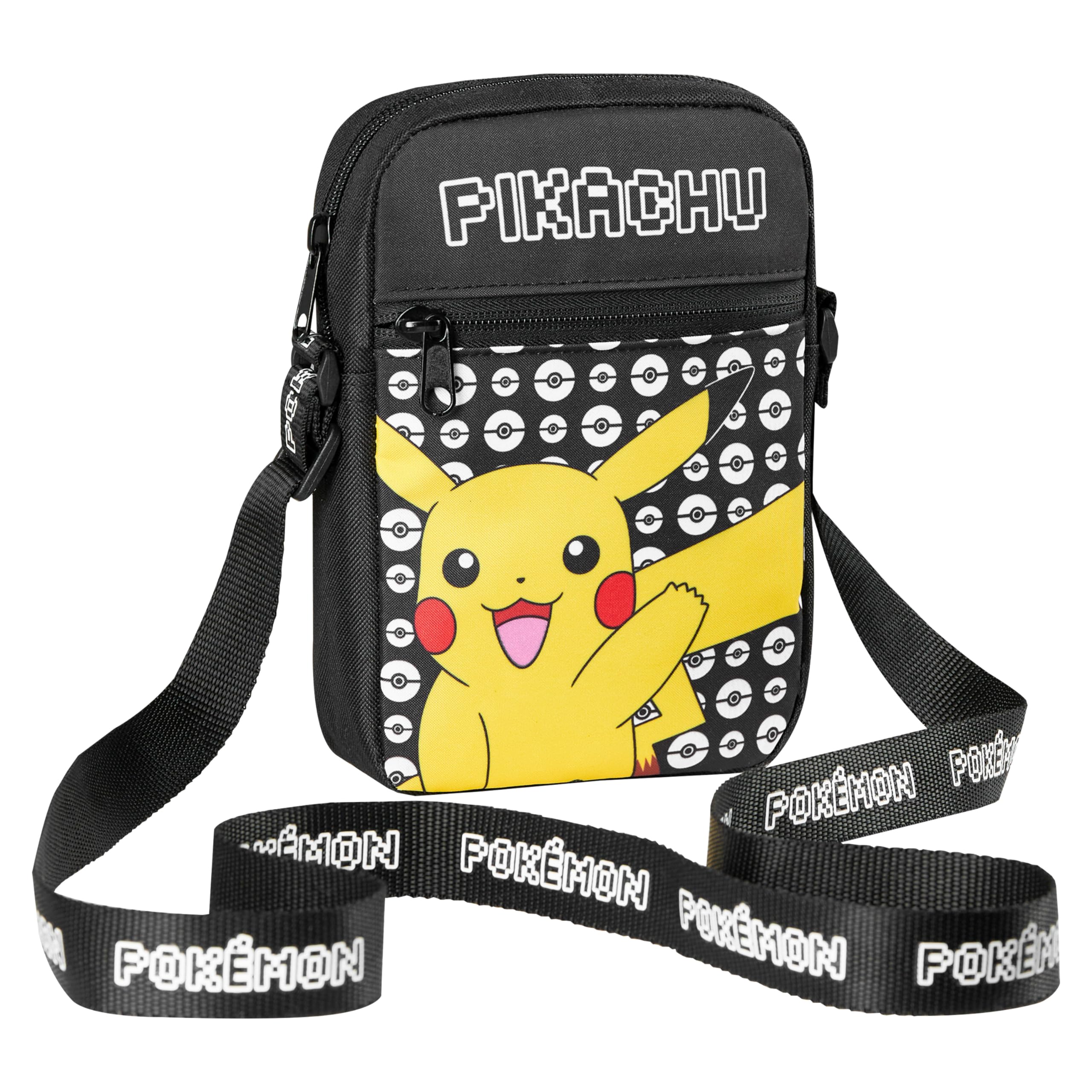Pokemon Shoulder Bag Cross Body Bag for Kids - Adjustable Strap Kids Pikachu Small Travel Bag - Gamer Gifts (Black Pikachu) HANDBAG Pokémon