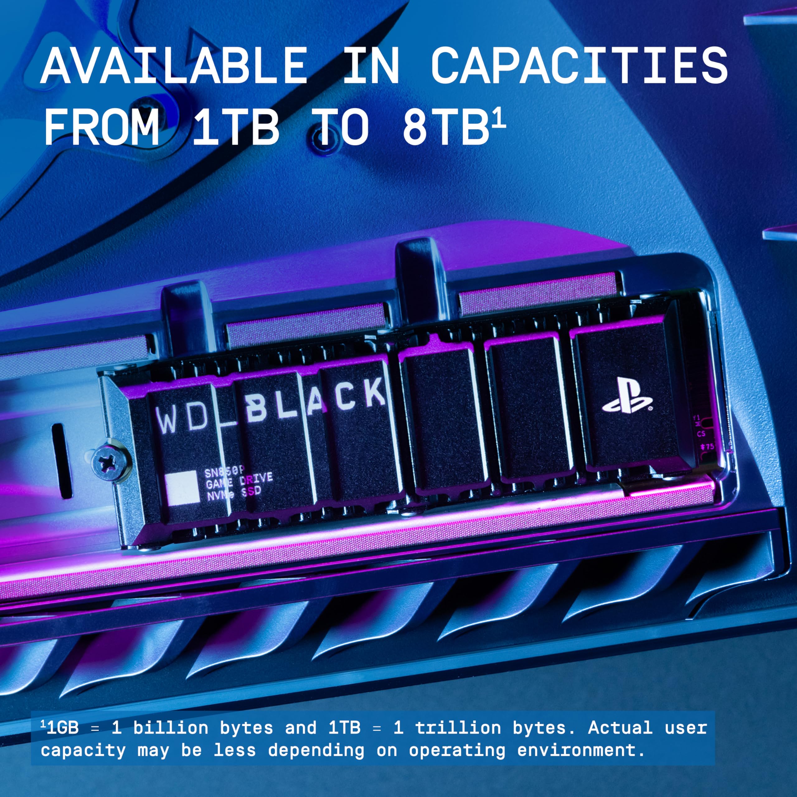 WD_BLACK 8TB SN850P NVMe SSD Solid State Drive with Heatsink Up to 7,200 MB/s - WDBBYB0080BNC - (PS5) PlayStation 5 ACCESSORIES WD_BLACK