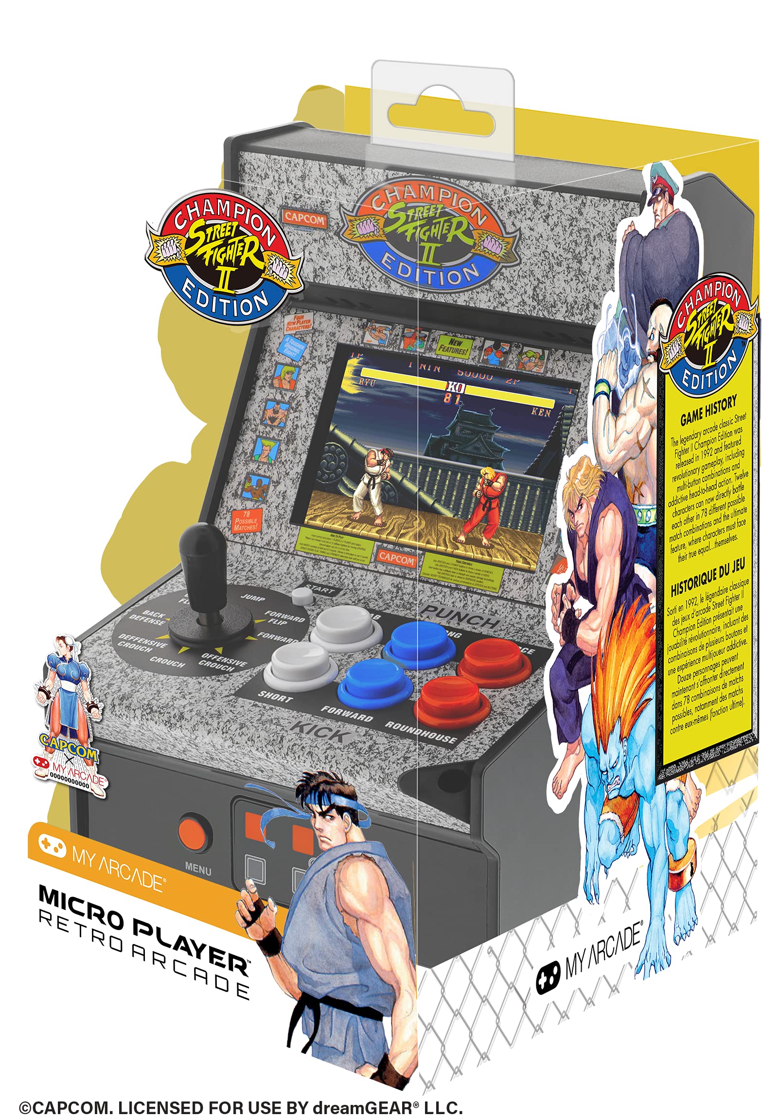 My Arcade Street Fighter 2 Champion Edition Video Game: Mini Arcade Machine, Arcade Version Toy My Arcade