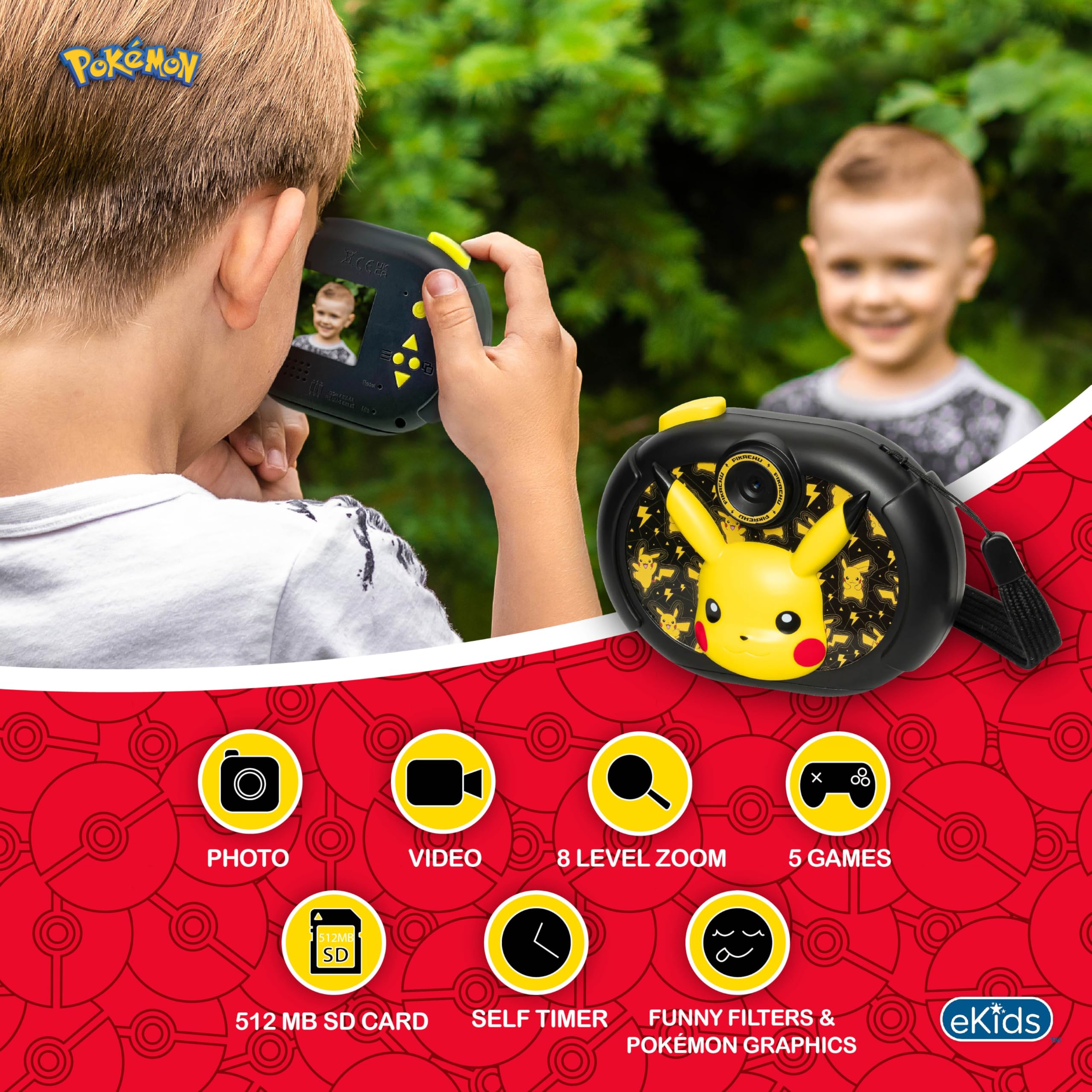 Pokemon Pikachu Kids Camera with SD Card Digital Camera with Video