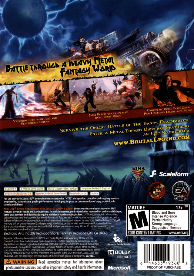Brutal Legend - Xbox 360 [Pre-Owned] Video Games EA Games   
