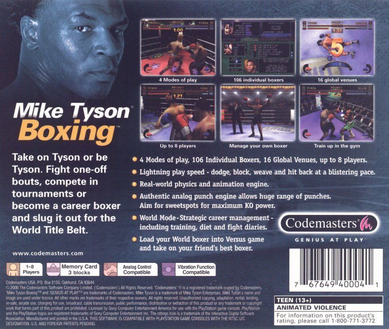 Mike Tyson Boxing - (PS1) PlayStation 1 [Pre-Owned] Video Games Codemasters