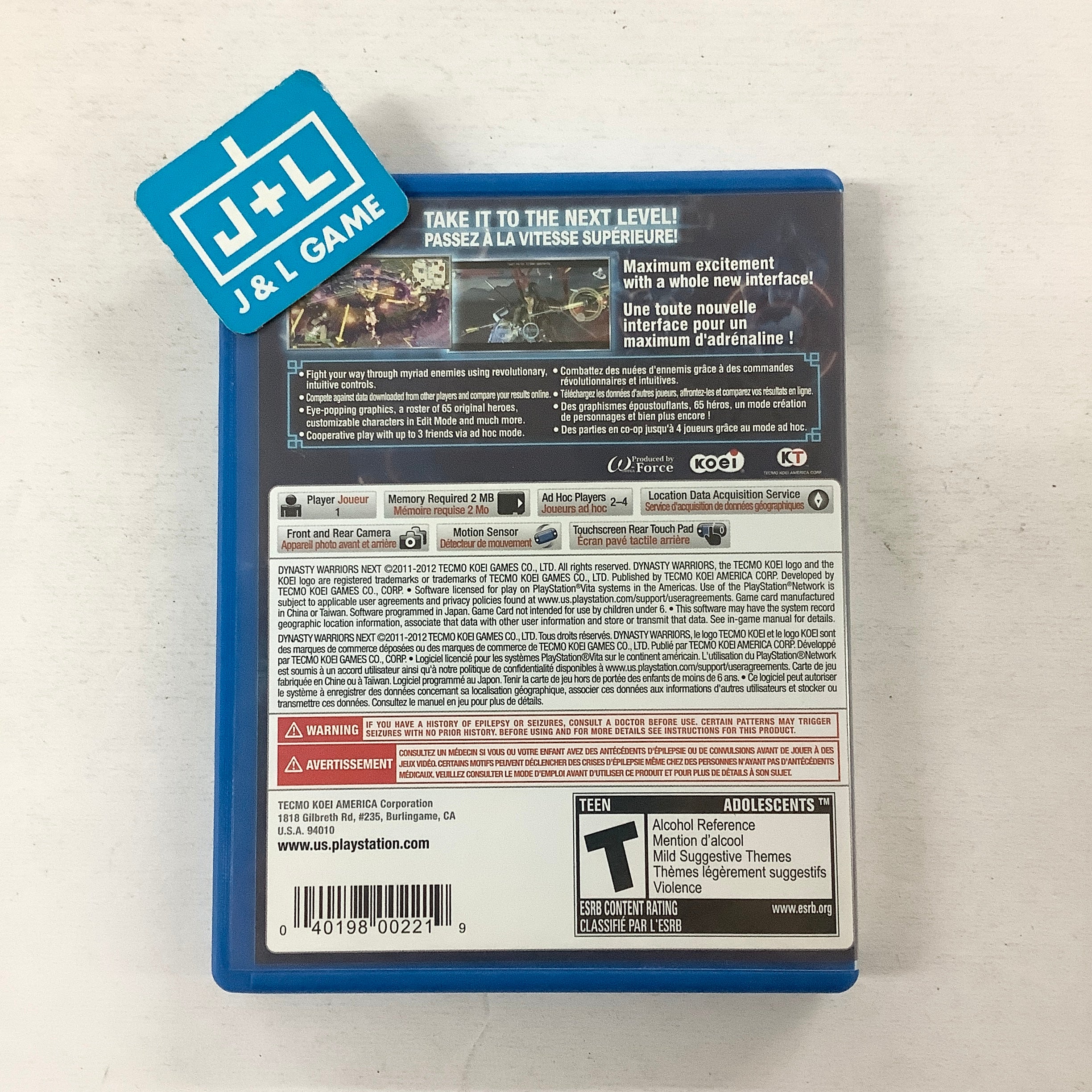 Dynasty Warriors Next - (PSV) PlayStation Vita [Pre-Owned] Video Games Tecmo Koei Games   