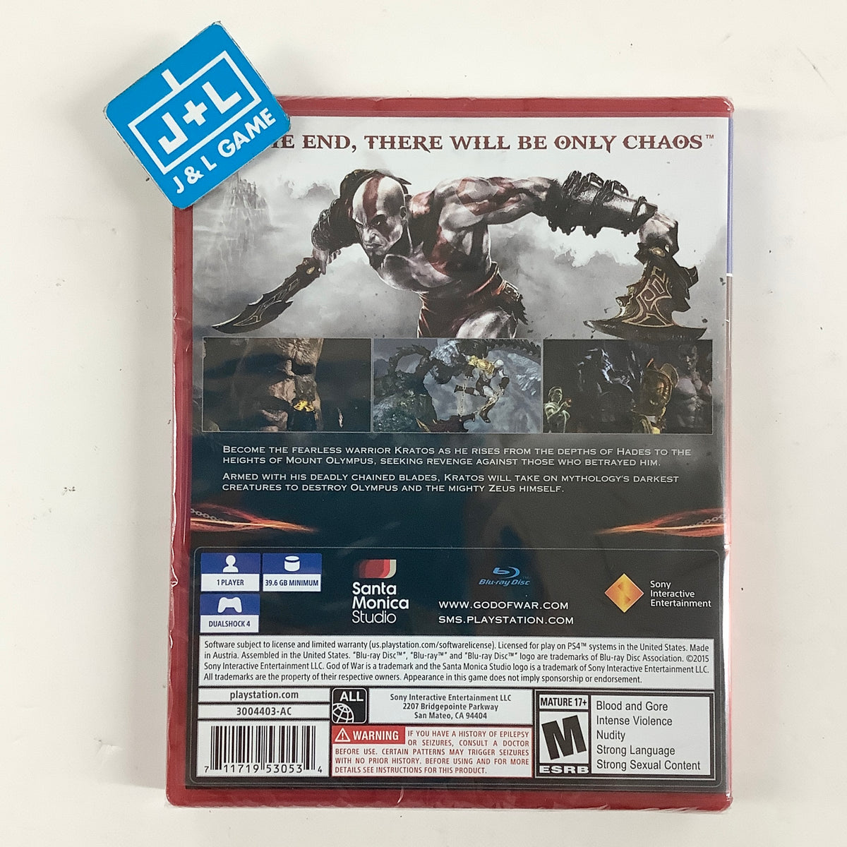 God of War III Remastered (Playstation Hits) - (PS4) PlayStation 4 Video Games SCEA