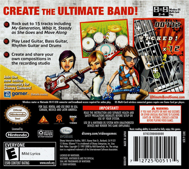 Ultimate Band - (NDS) Nintendo DS [Pre-Owned] Video Games Disney Interactive Studios   