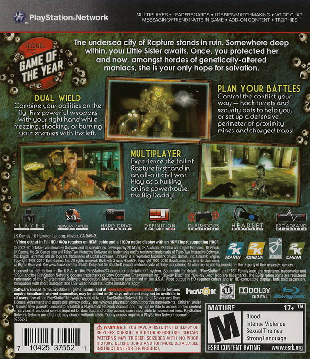 BioShock 2 - (PS3) PlayStation 3 Video Games 2K Games   