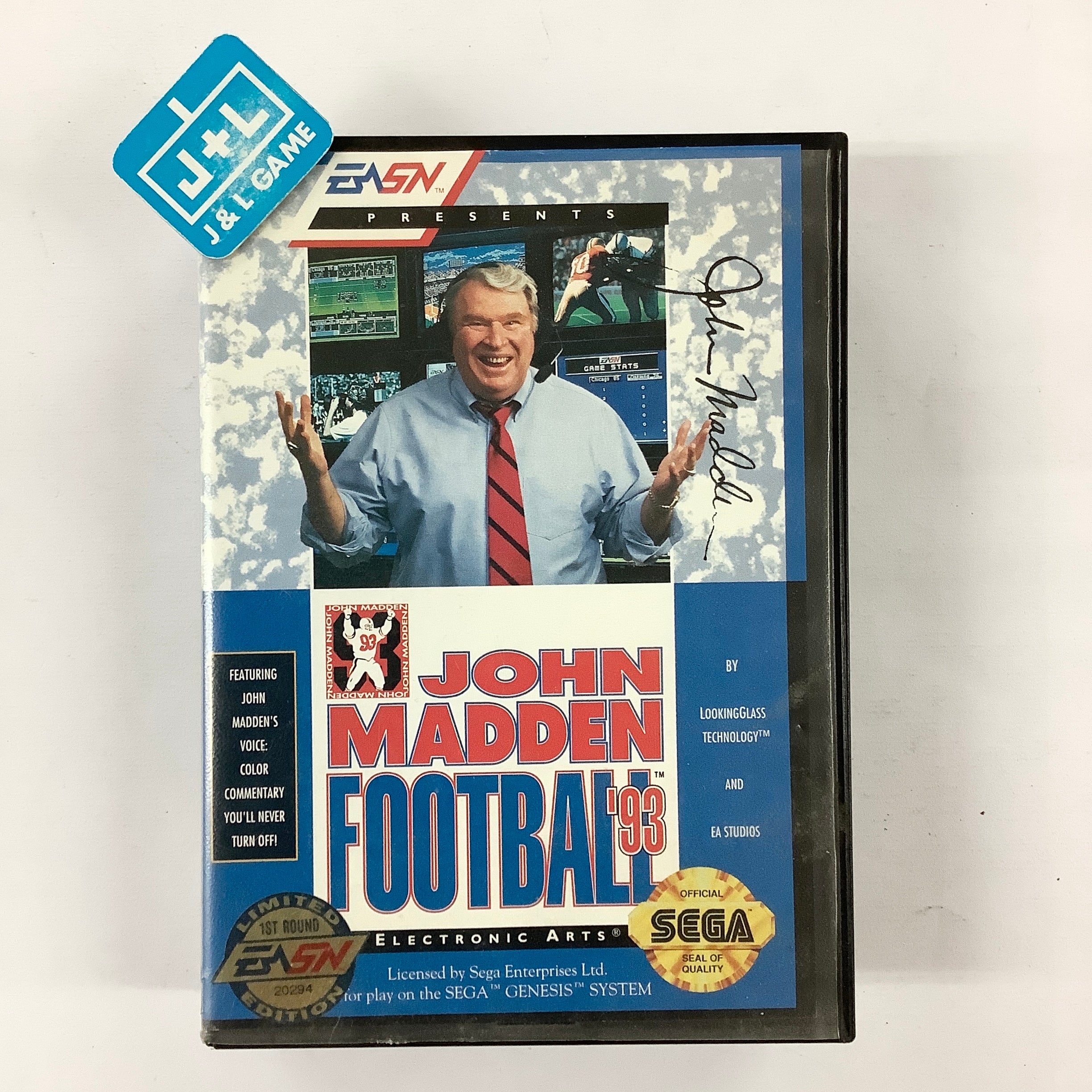 John Madden Football '93 - (SG) SEGA Genesis [Pre-Owned] Video Games Electronic Arts   