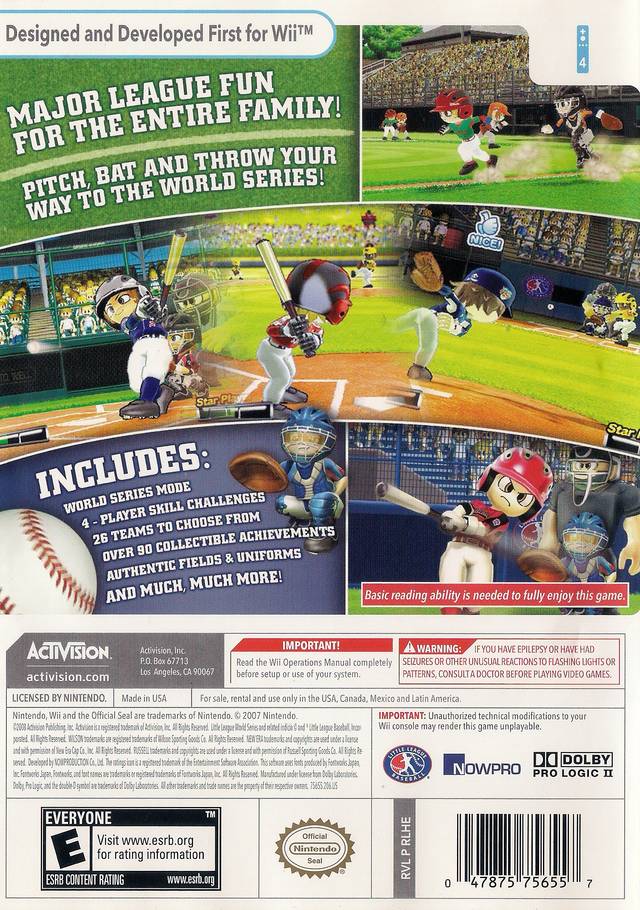 Little League World Series Baseball '08 - Nintendo Wii [Pre-Owned