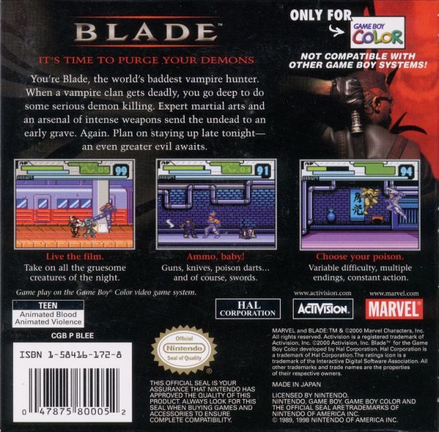 Blade - (GBC) Game Boy Color [Pre-Owned]