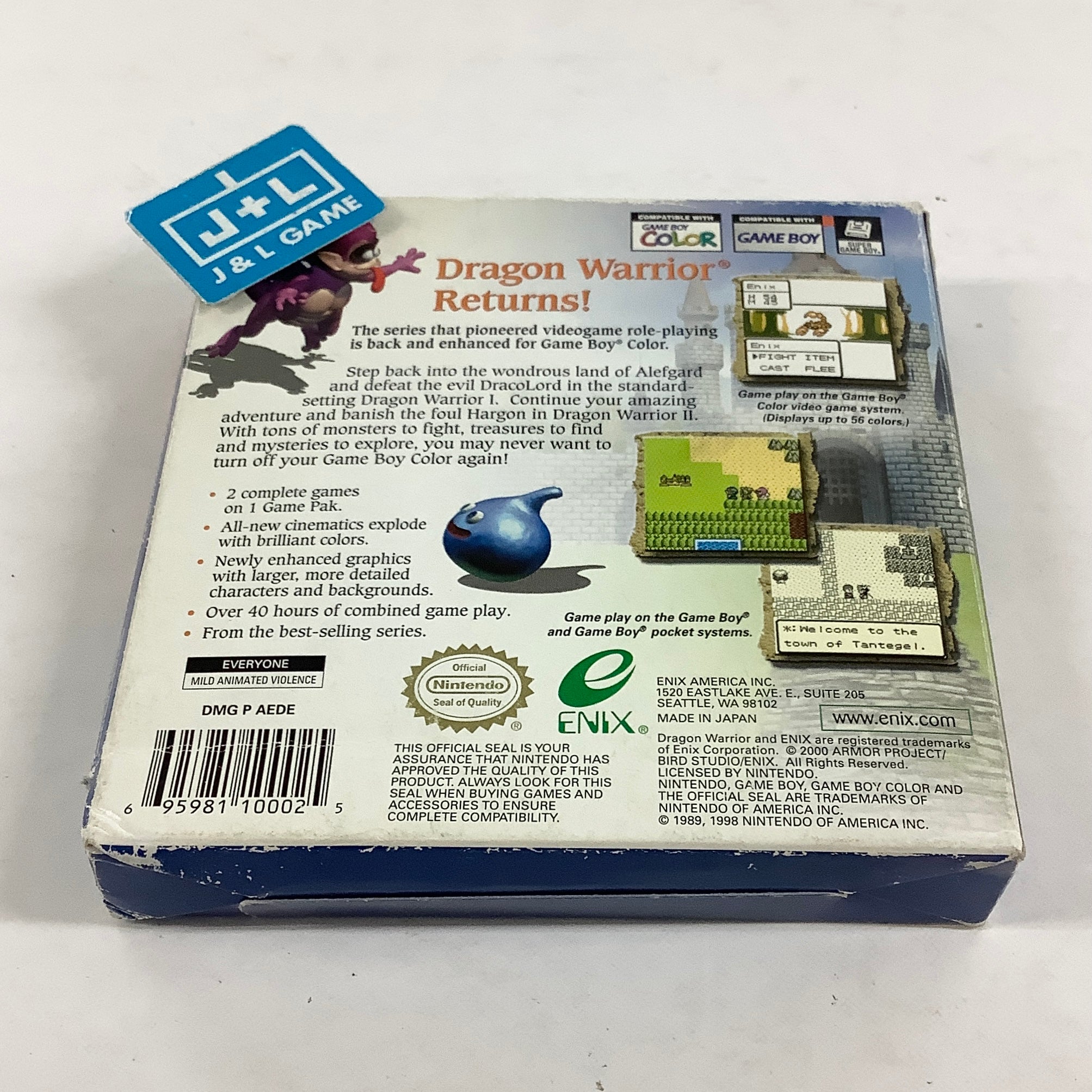 Dragon Warrior I & II - (GBC) Game Boy Color [Pre-Owned] Video Games Enix Corporation