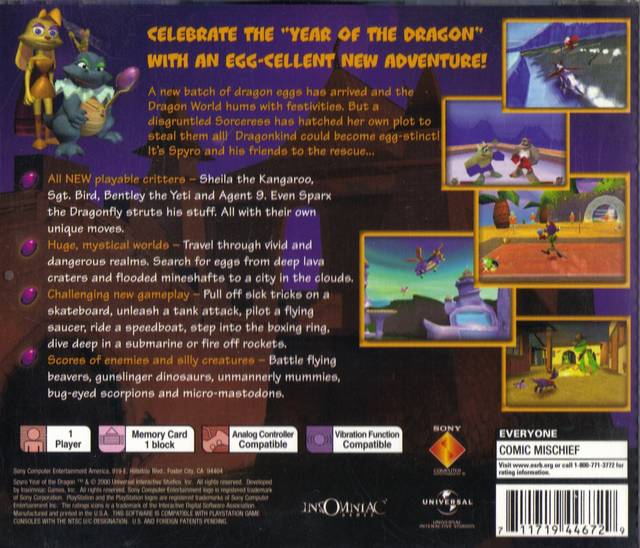 Spyro: Year of the Dragon - (PS1) PlayStation 1 [Pre-Owned] Video Games SCEA