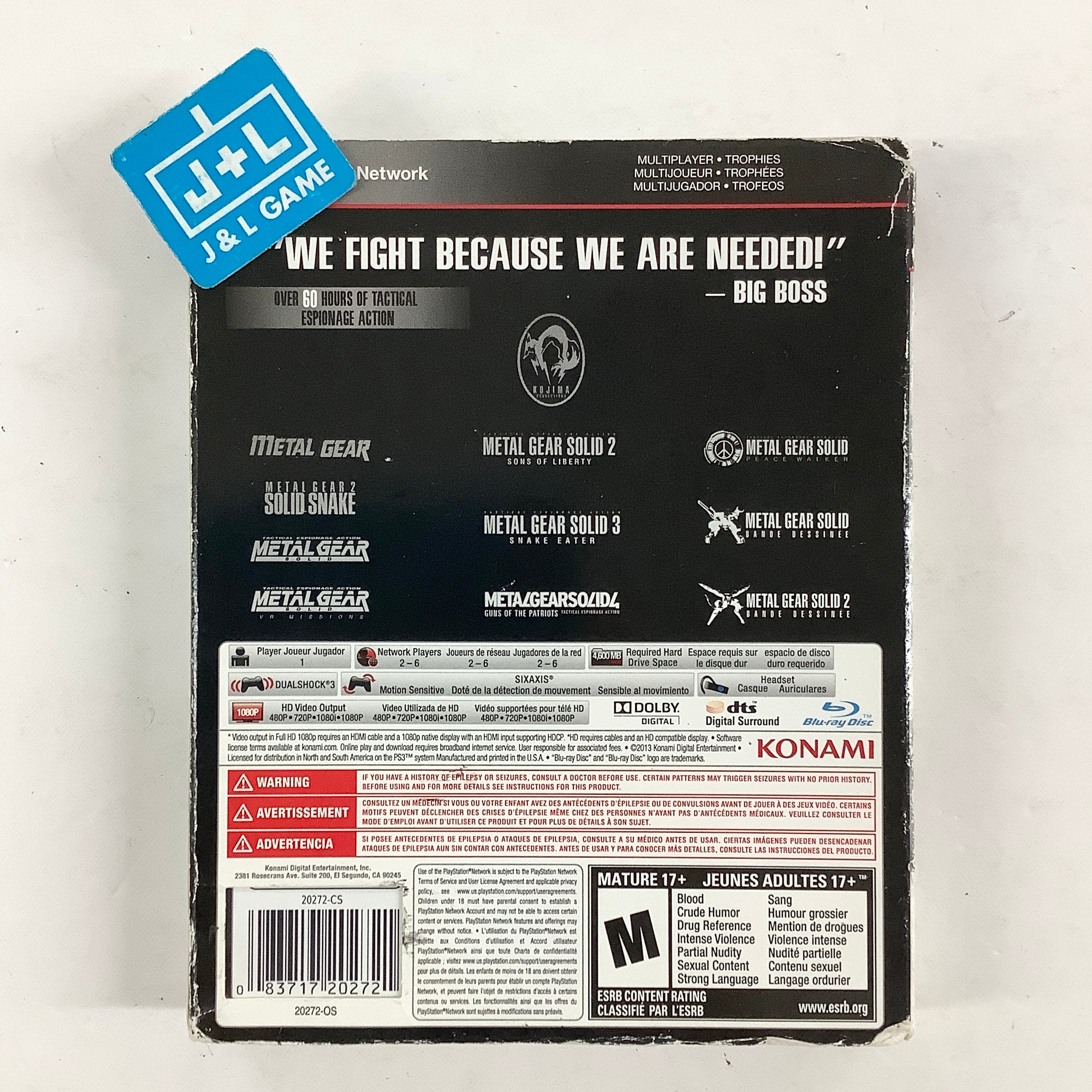 Metal Gear Solid: The Legacy Collection - (PS3) PlayStation 3 [Pre-Owned] Video Games Konami