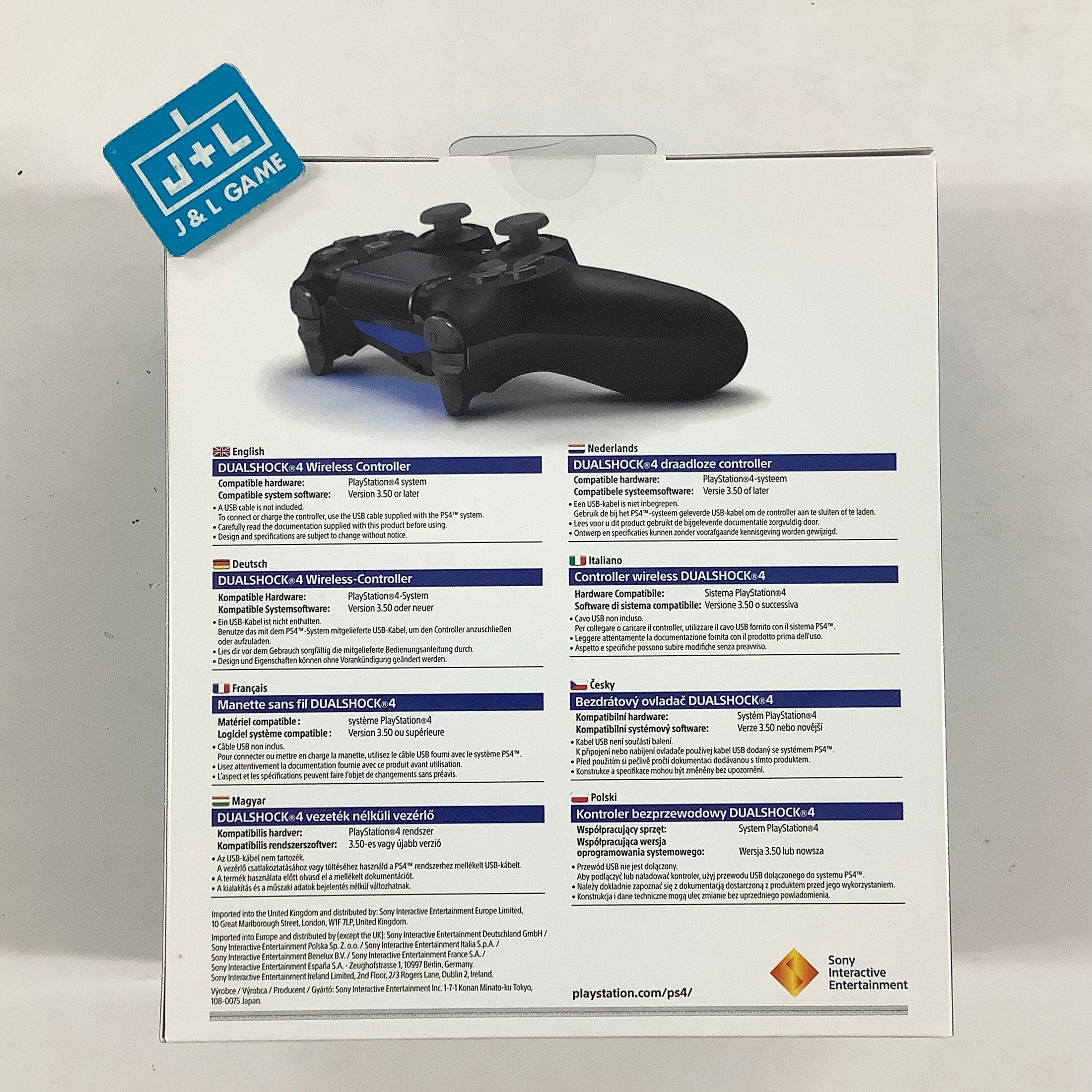 SONY DualShock 4 Wireless Controller (Jet Black) - (PS4) PlayStation 4 (European Import) Accessories Sony