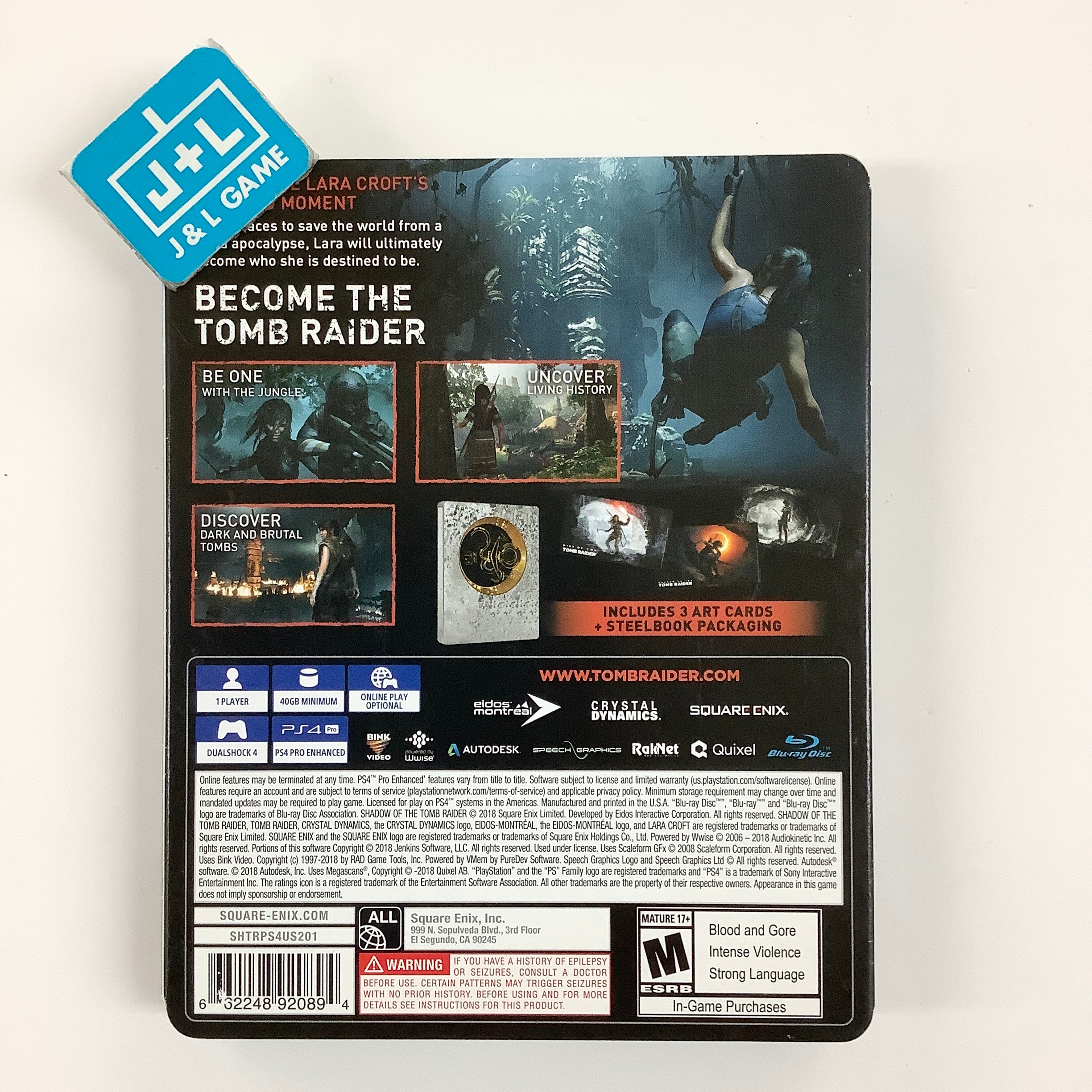 Shadow of the Tomb Raider (Limited Steelbook Edition) - (PS4) PlayStation 4 [Pre-Pre-Owned] Video Games Square Enix