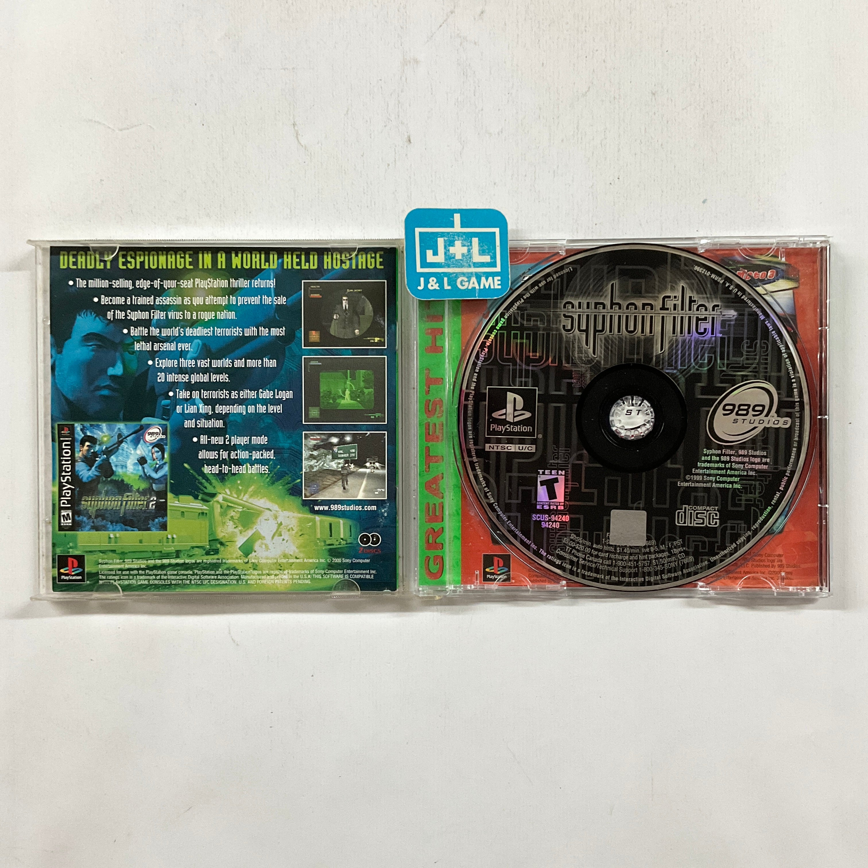 Syphon Filter (Greatest Hits) - (PS1) PlayStation 1 [Pre-Owned] Video Games 989 Studios   