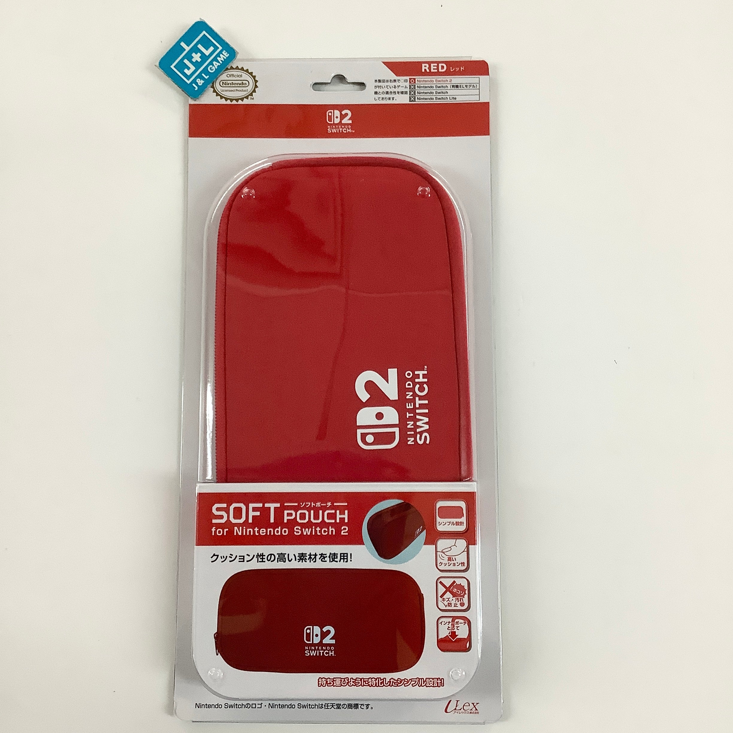 iRex Nintendo Switch 2 Soft Pouch Carrying Case (Red) - (NS2) Nintendo Switch 2 (Japanese Import)