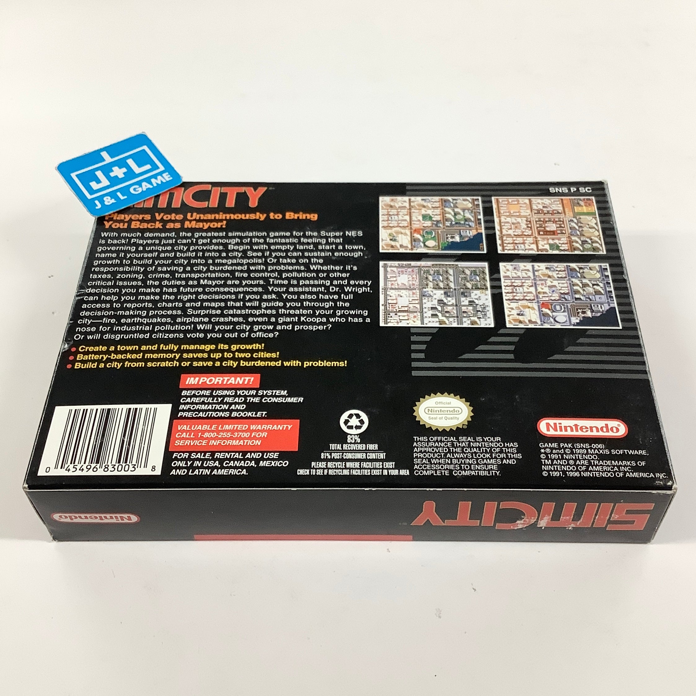 SimCity - (SNES) Super Nintendo [Pre-Owned]