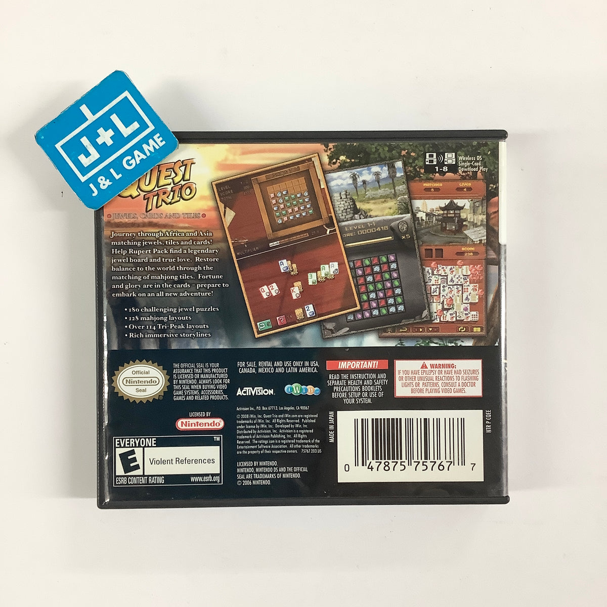 The Quest Trio: Jewels, Cards and Tiles - (NDS) Nintendo DS [Pre-Owned] Video Games Activision