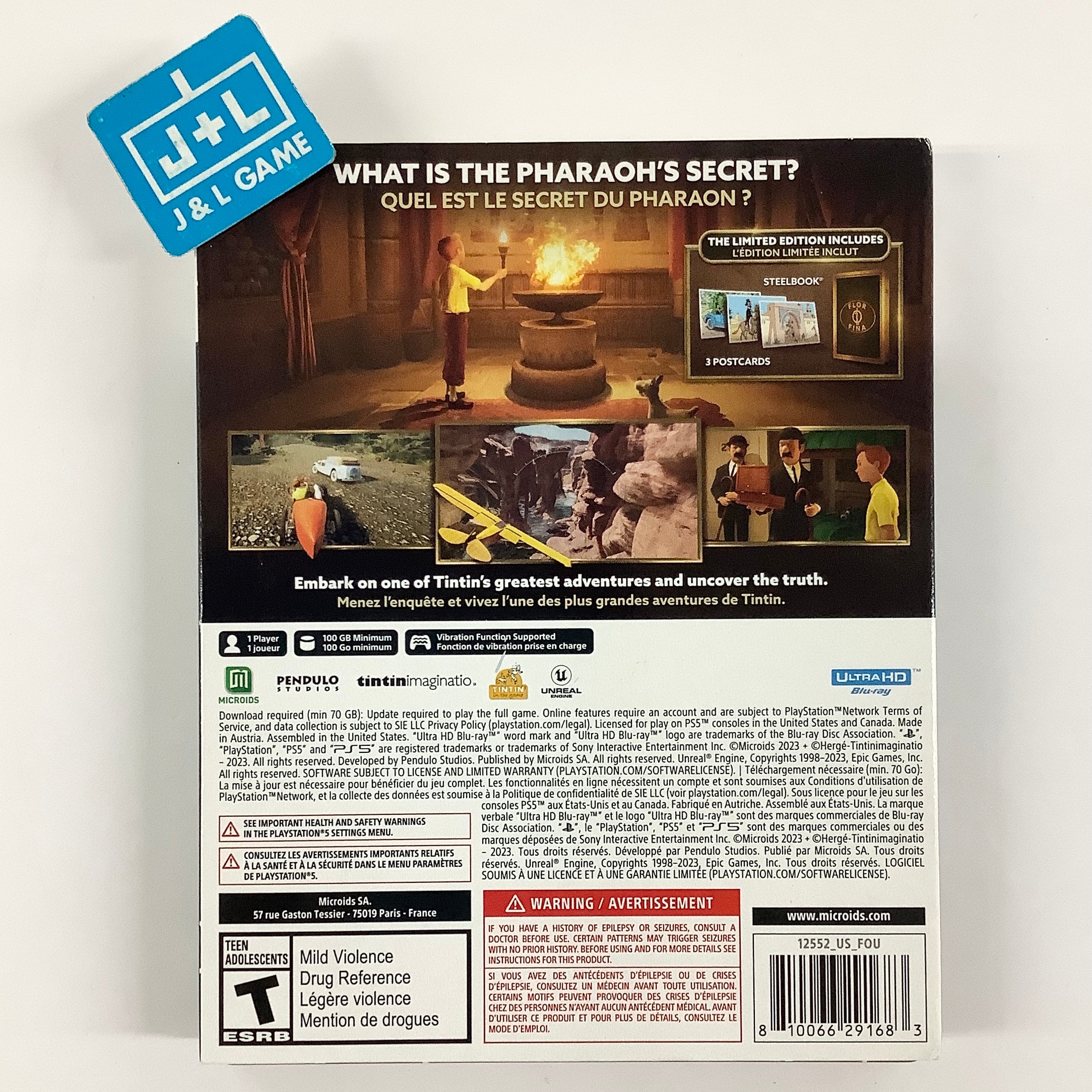 Tintin Reporter: Cigars of the Pharaoh (SteelBook) - (PS5) PlayStation 5 [Pre-Owned] Video Games MICROÏDS