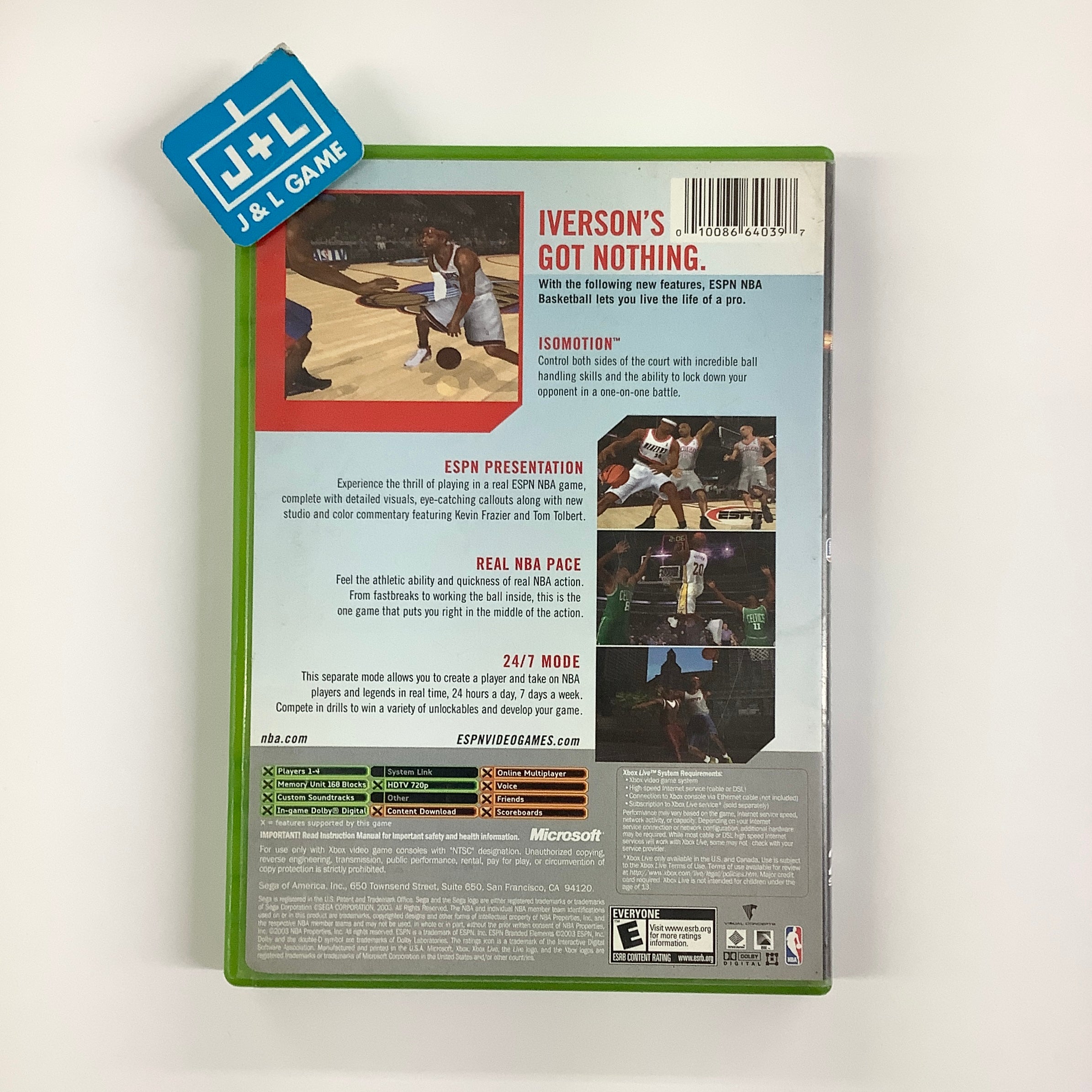 ESPN NBA Basketball - (XB) Xbox [Pre-Owned] Video Games 2K