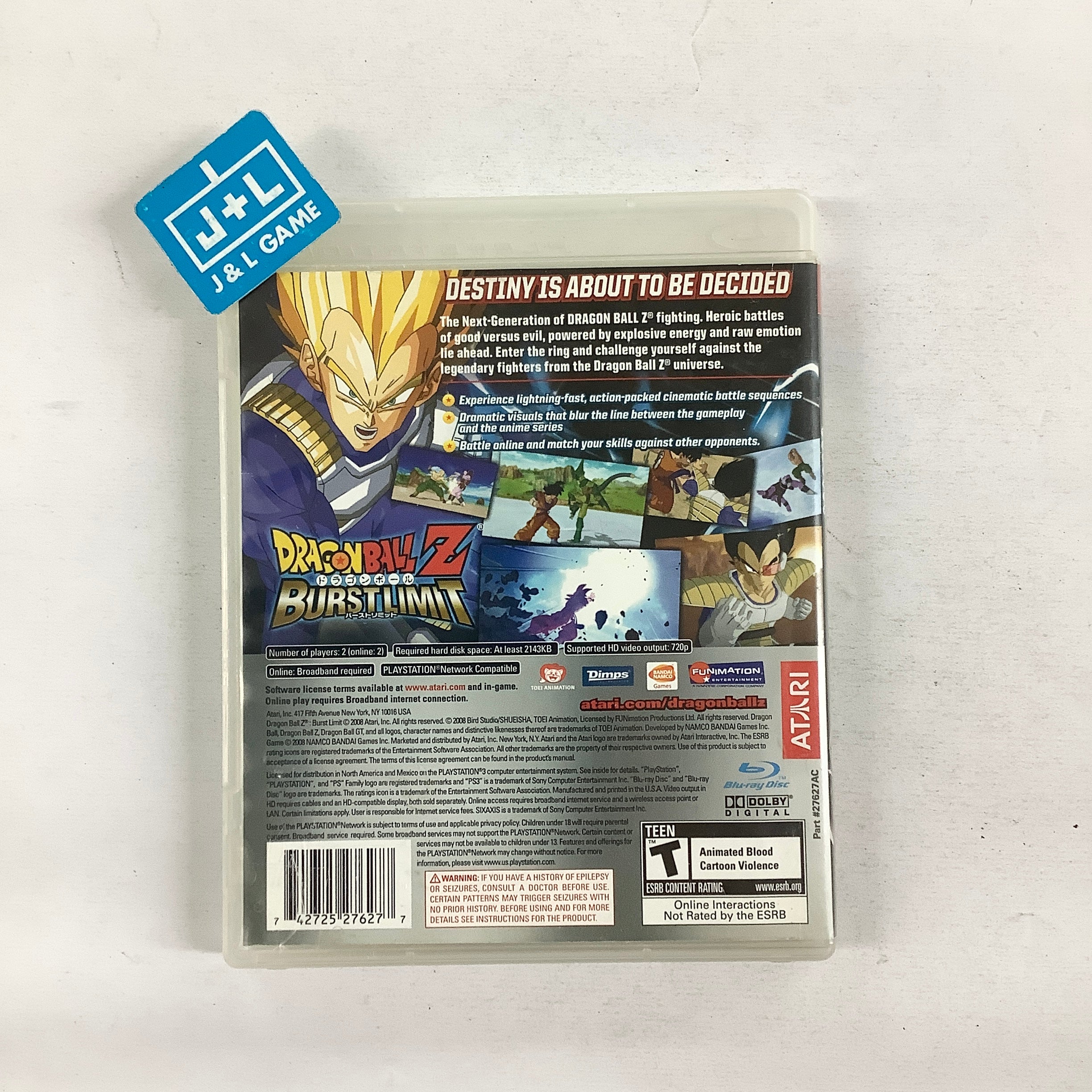 Dragon Ball Z: Burst Limit - (PS3) PlayStation 3 [Pre-Owned] Video Games Atari SA
