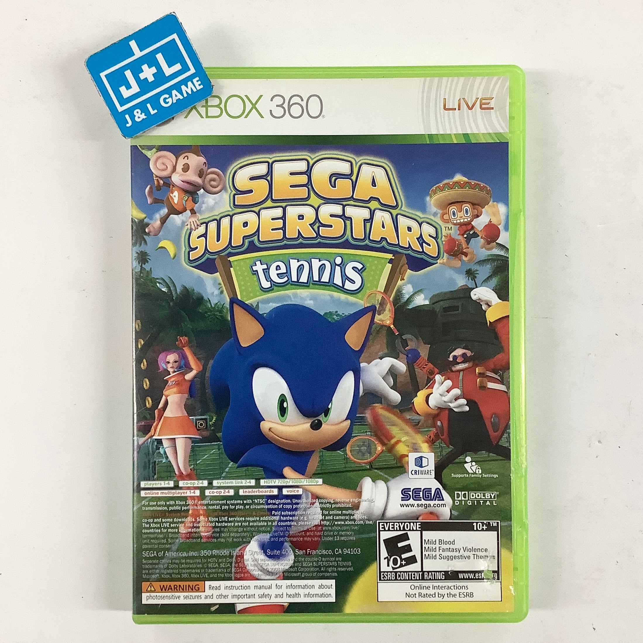 Sega Superstars Tennis & XBOX Live Arcade - Xbox 360 [Pre-Owned] Video Games Sega