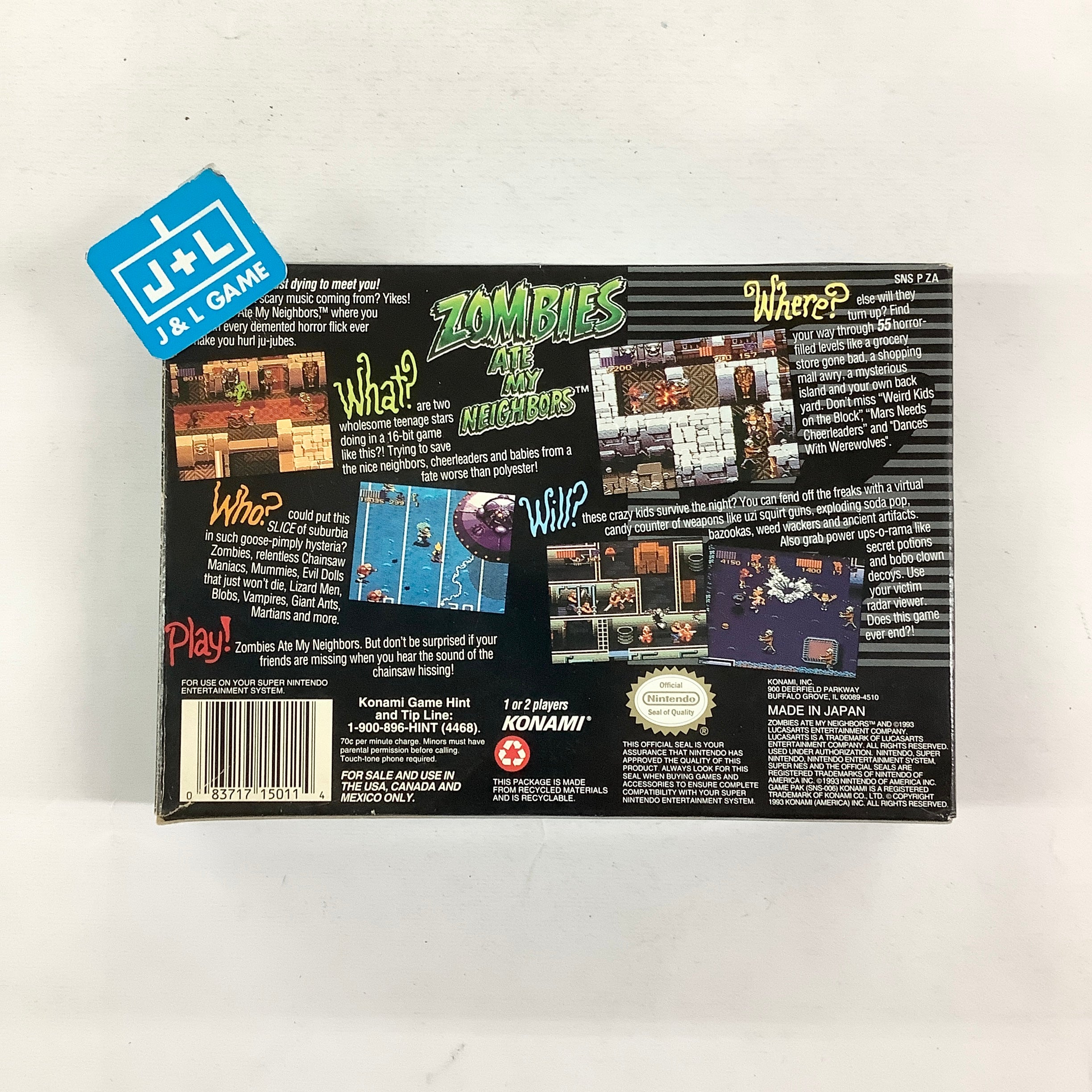 Zombies Ate My Neighbors - (SNES) Super Nintendo [Pre-Owned] Video Games Konami