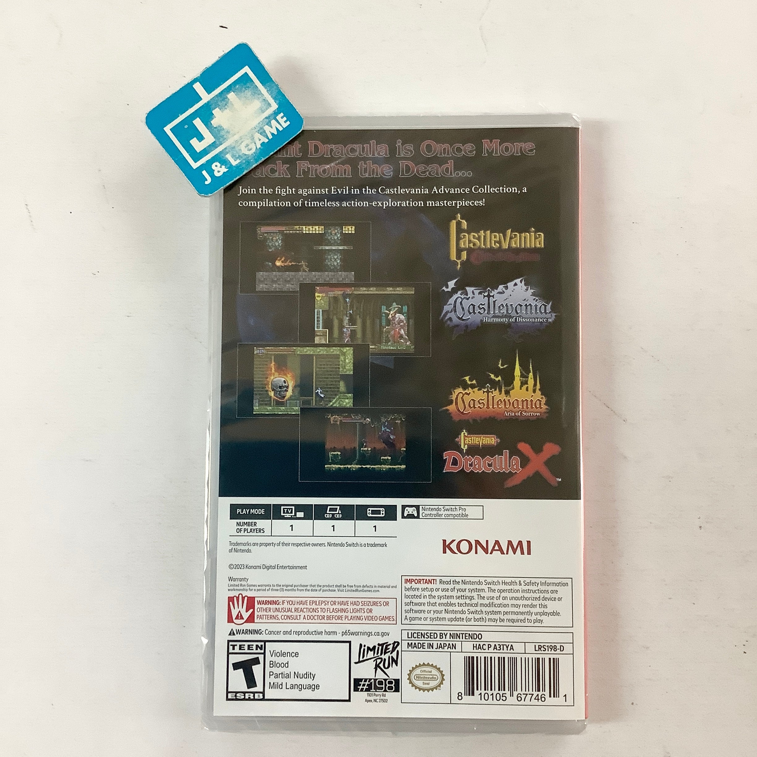 Castlevania Advance Collection - Aria Of Sorrow Cover (Limited Run #198) – Nintendo Switch – Brand New Castlevania Switch Castlevania Advance Collection - Aria Of Sorrow Cover (Limited Run #198) – Nintendo Switch – Brand New Castlevania Switch