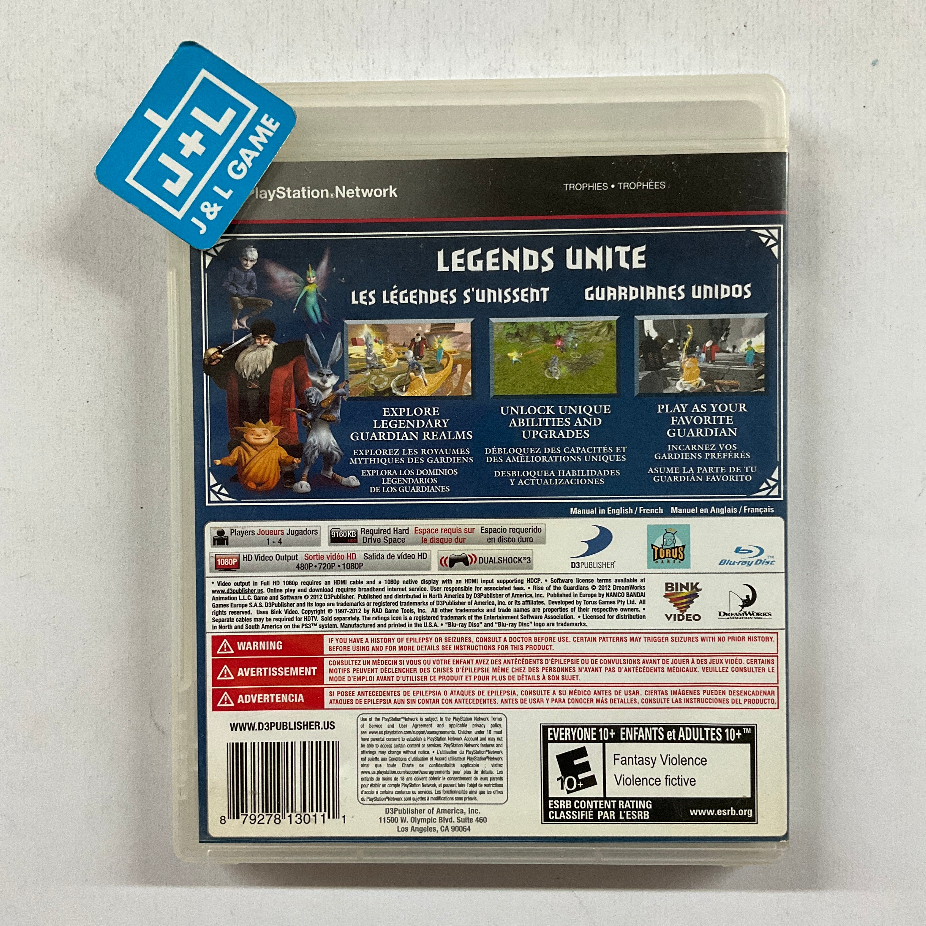 Rise of the Guardians: The Video Game - (PS3) Playstation 3 [Pre-Owned] Video Games D3PUBLISHER   