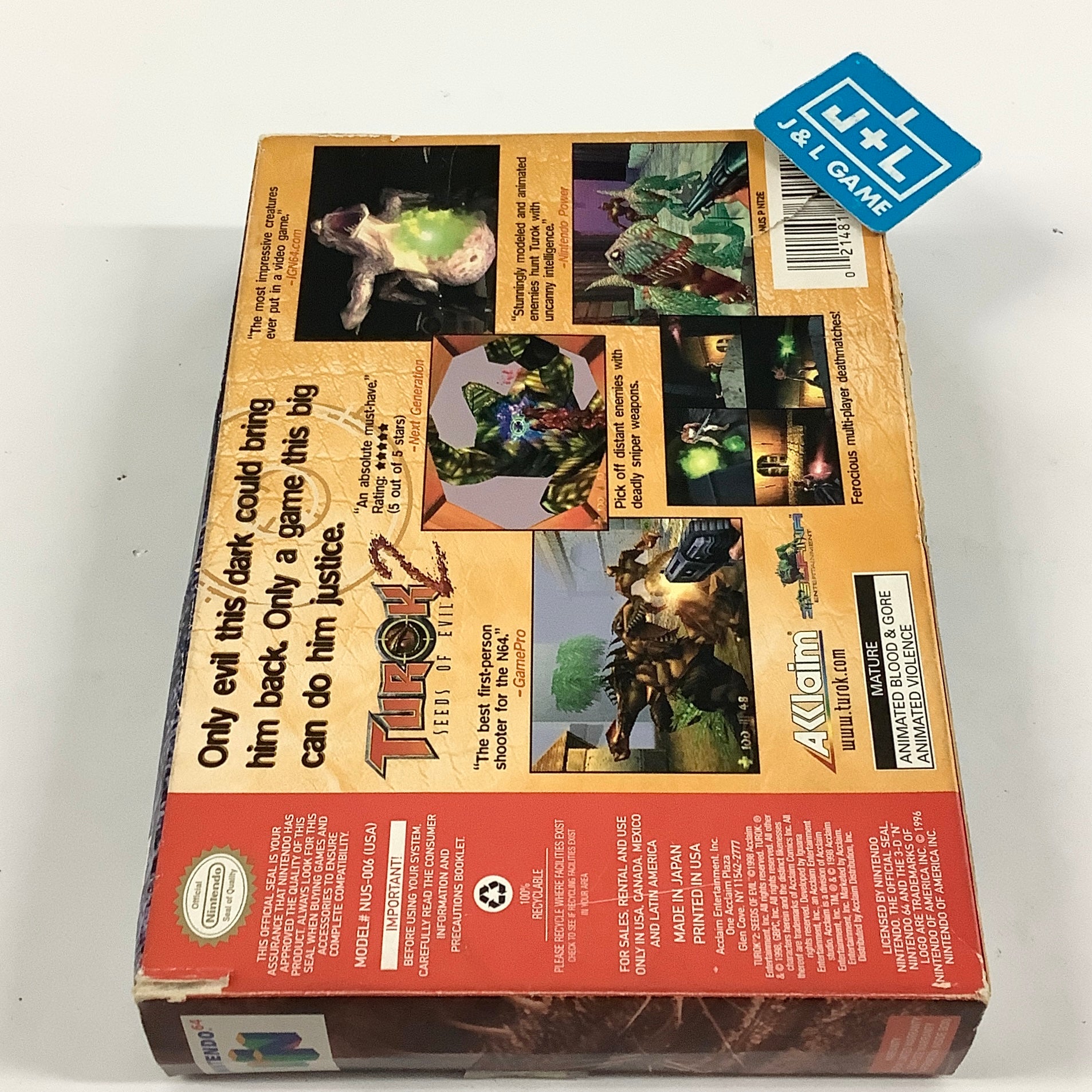 Turok 2: Seeds of Evil - (N64) Nintendo 64 [Pre-Owned] Video Games Acclaim
