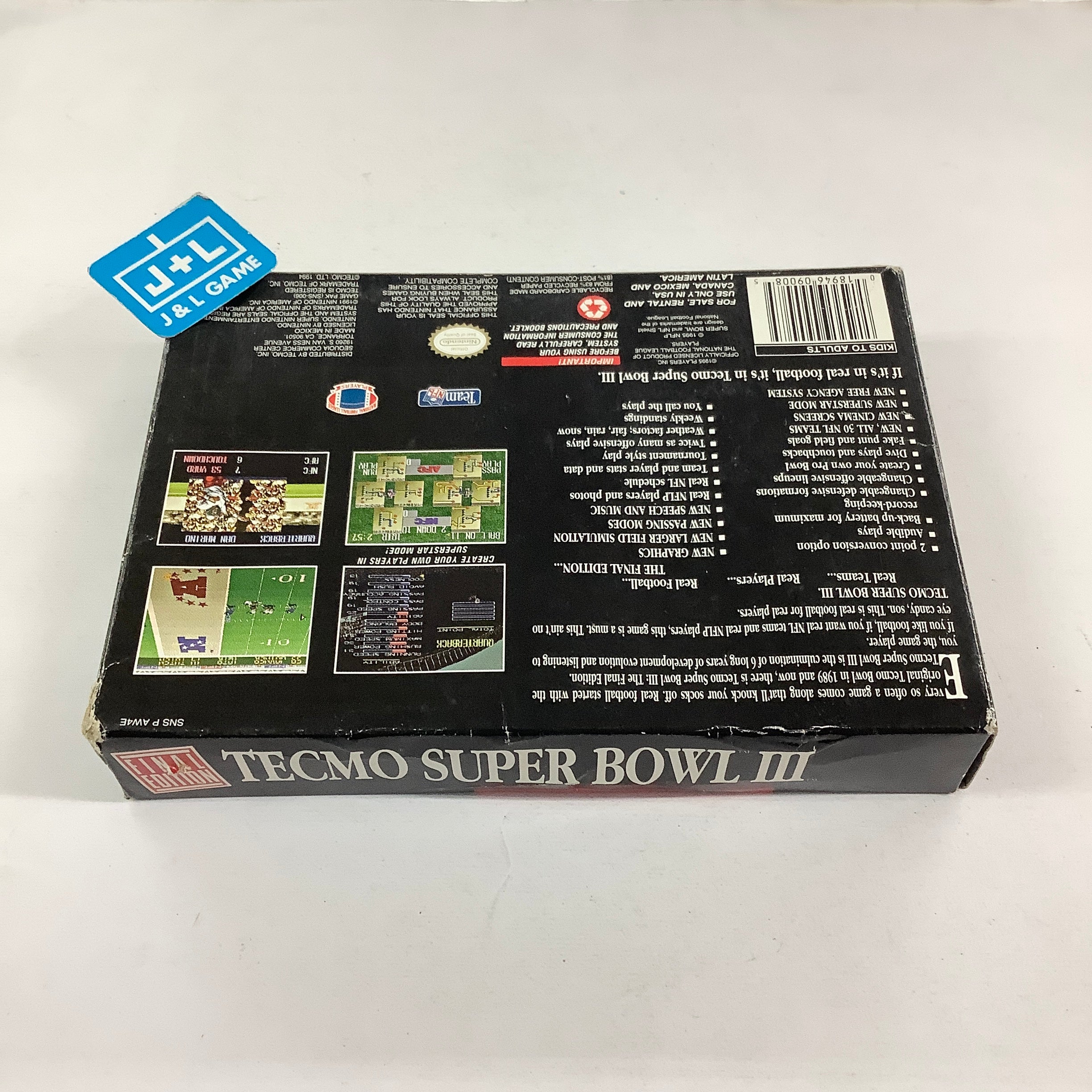 Tecmo Super Bowl III: Final Edition - (SNES) Super Nintendo [Pre-Owned] Video Games Tecmo