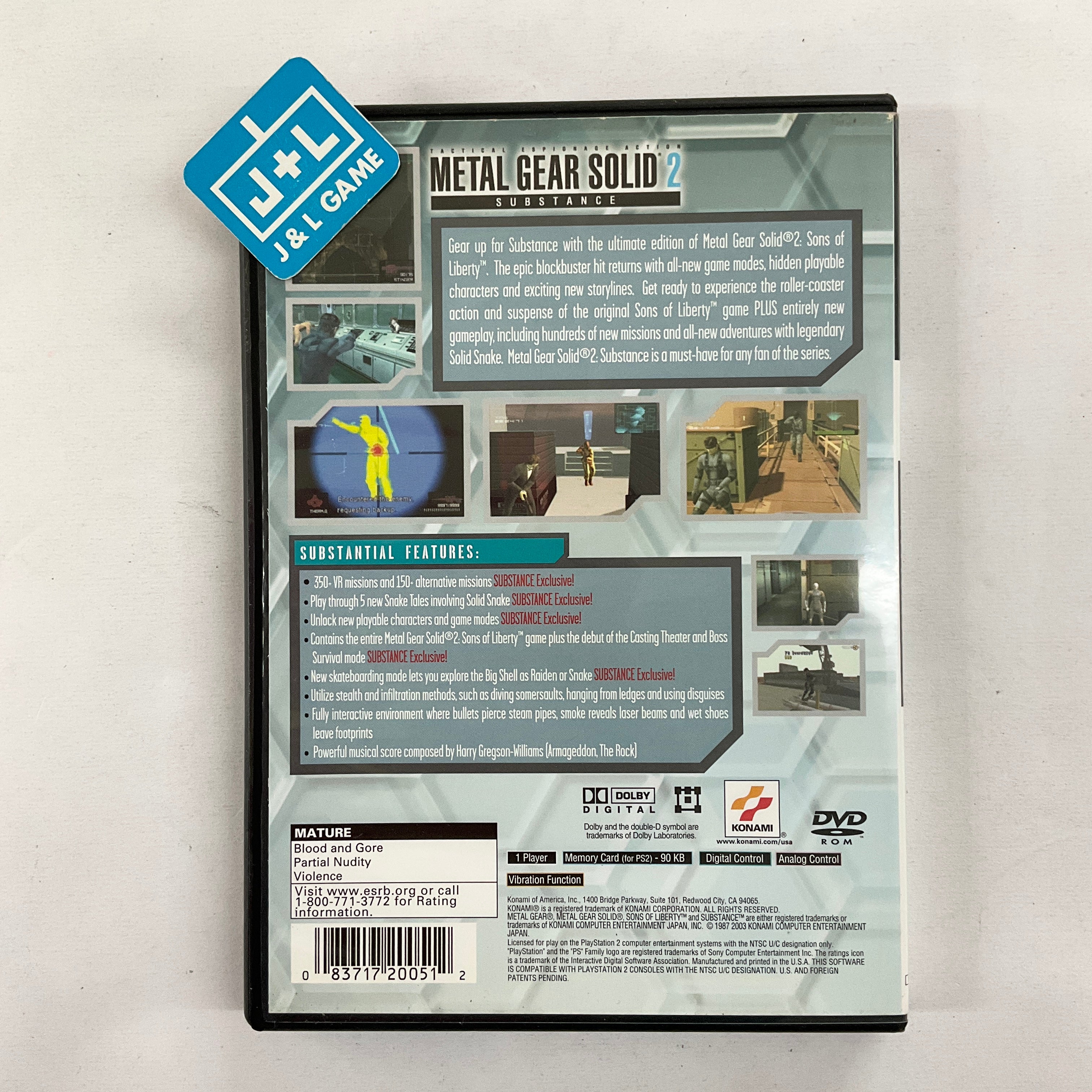 Metal Gear Solid 2: Substance - (PS2) PlayStation 2 [Pre-Owned] Video Games Konami   