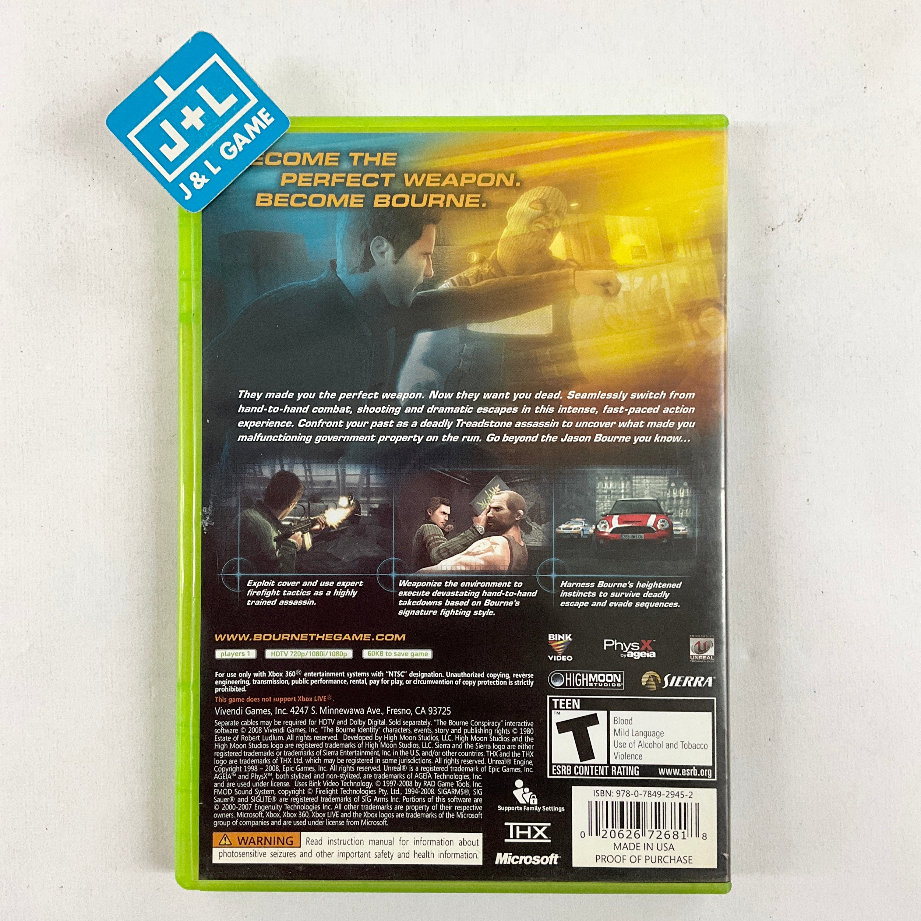 The Bourne Conspiracy - Xbox 360 [Pre-Owned] Video Games Sierra Entertainment